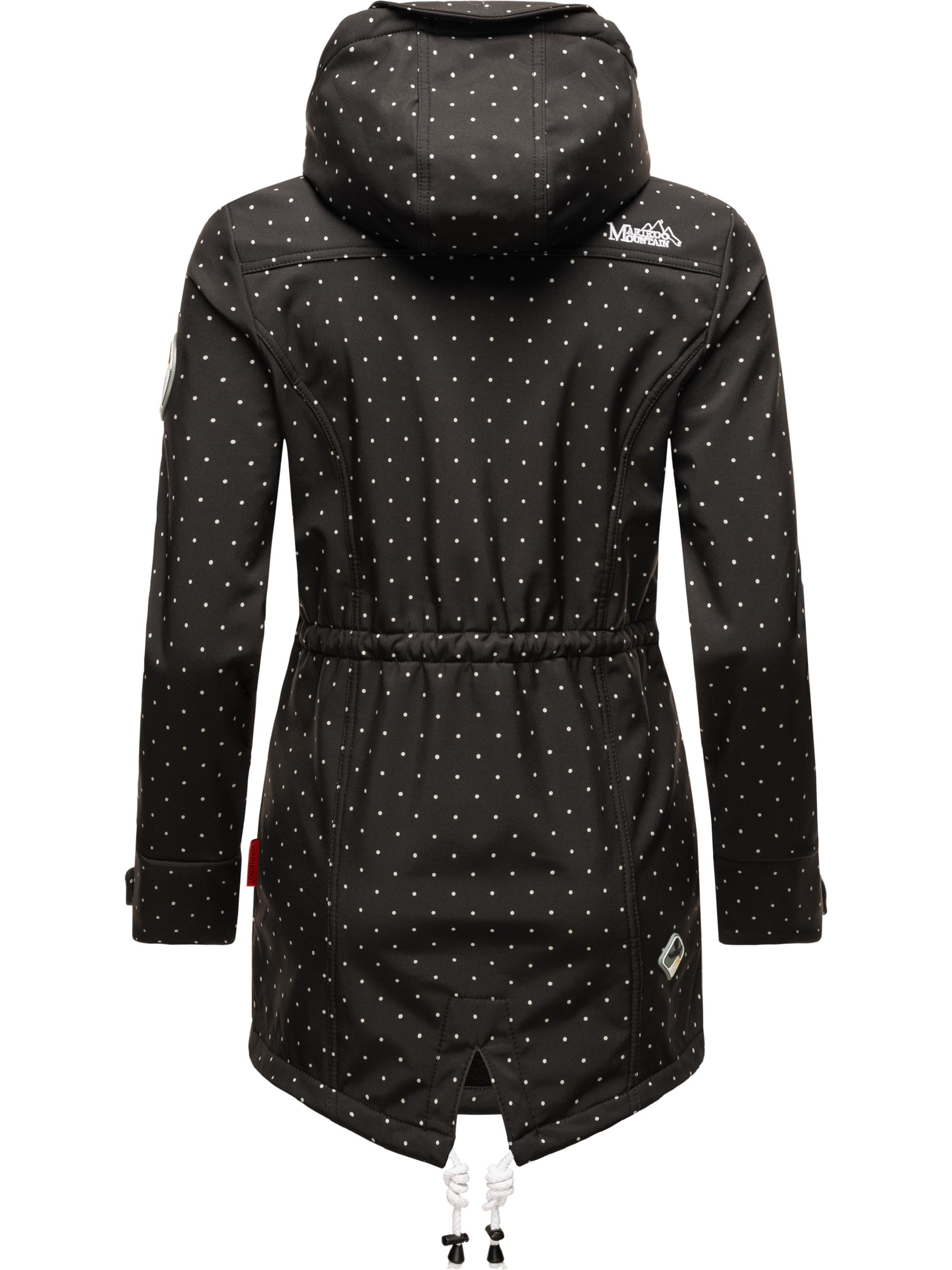 Wasserdichter Übergang Softshell-Mantel mit Kapuze "Zimtzicke" Black Dots