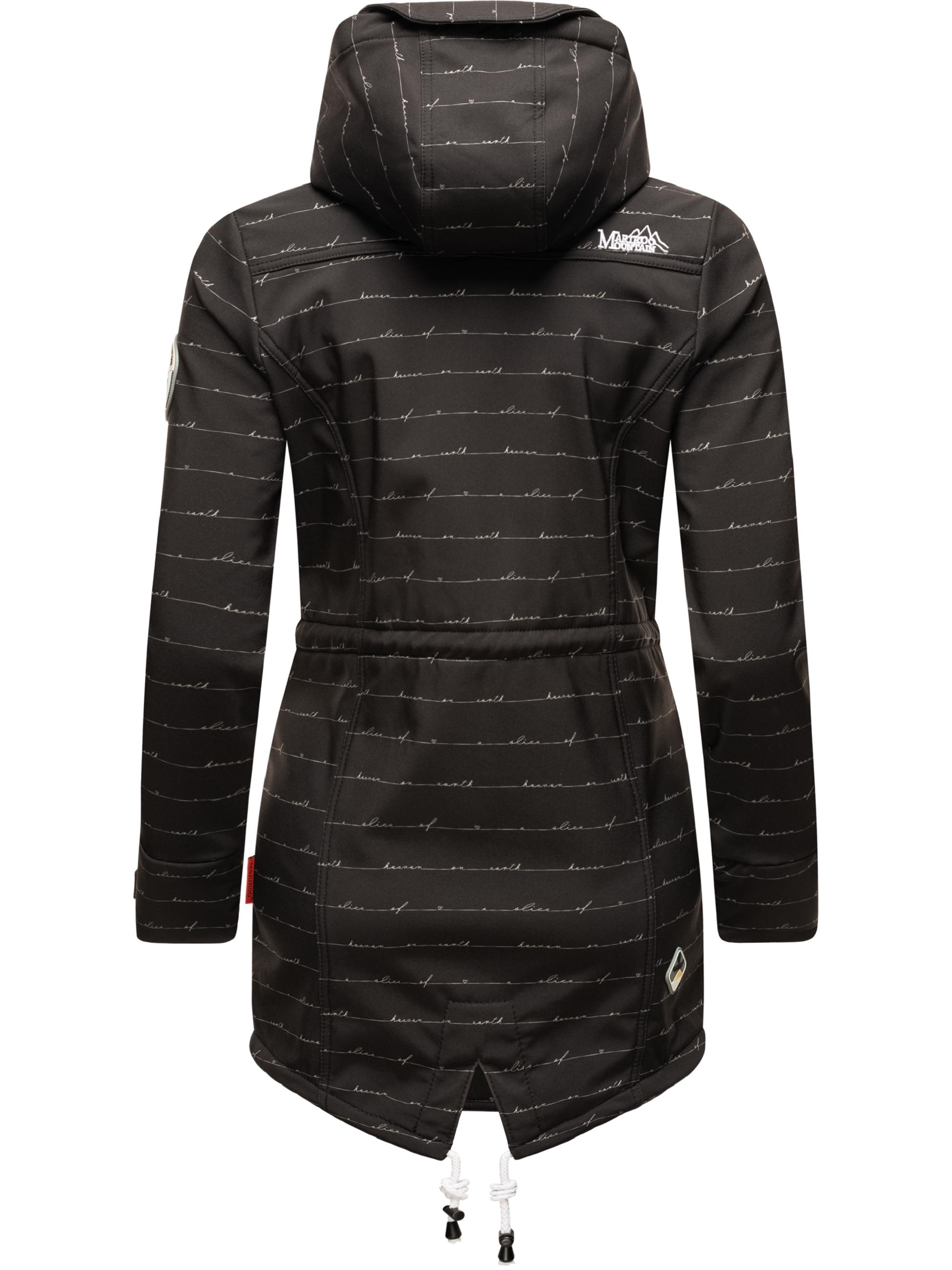 Wasserdichter Übergang Softshell-Mantel mit Kapuze "Zimtzicke" Black Lines