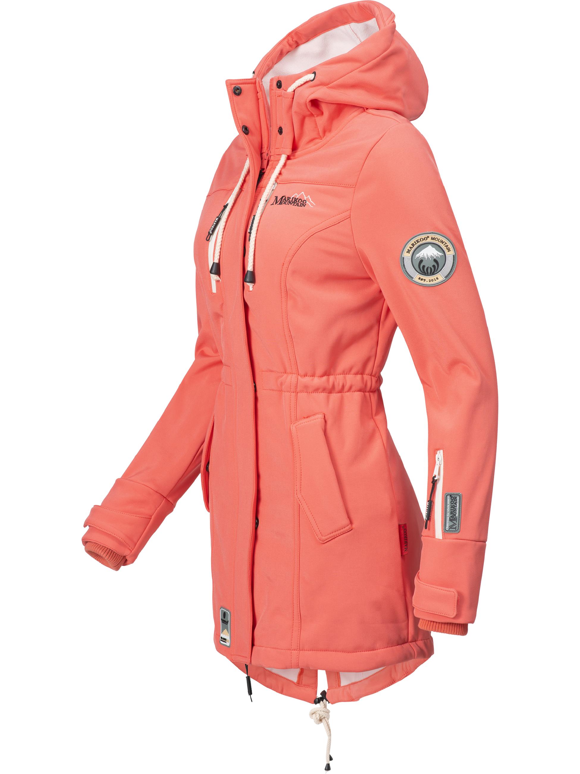 Übergang Softshell-Mantel mit Kapuze "Zimtzicke" Coral