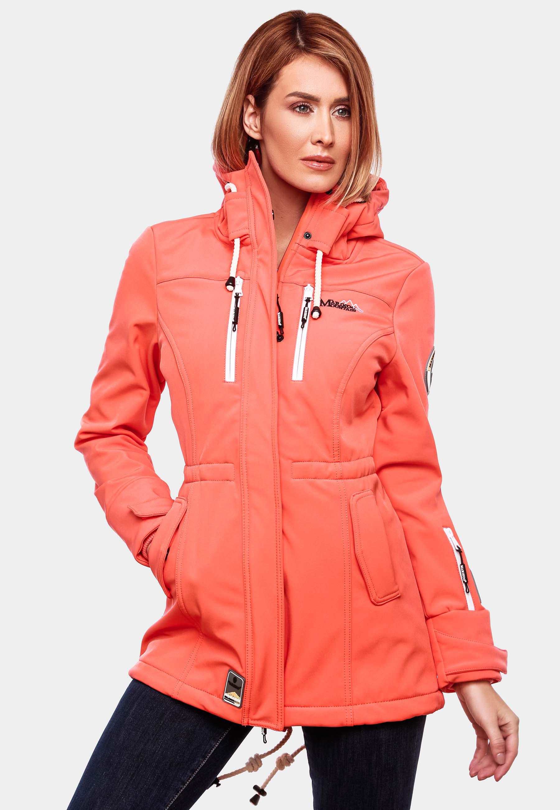 Übergang Softshell-Mantel mit Kapuze "Zimtzicke" Coral