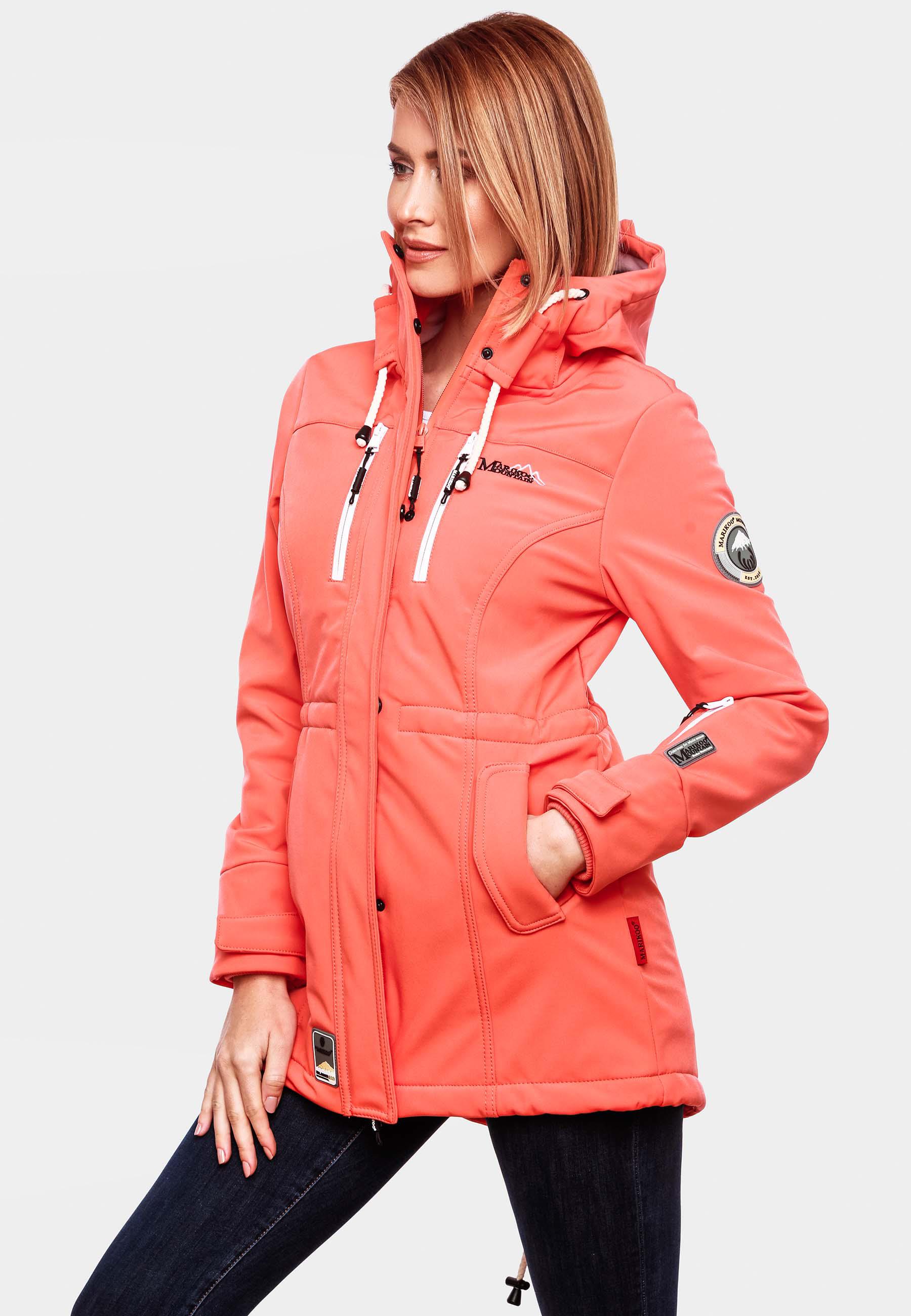 Übergang Softshell-Mantel mit Kapuze "Zimtzicke" Coral