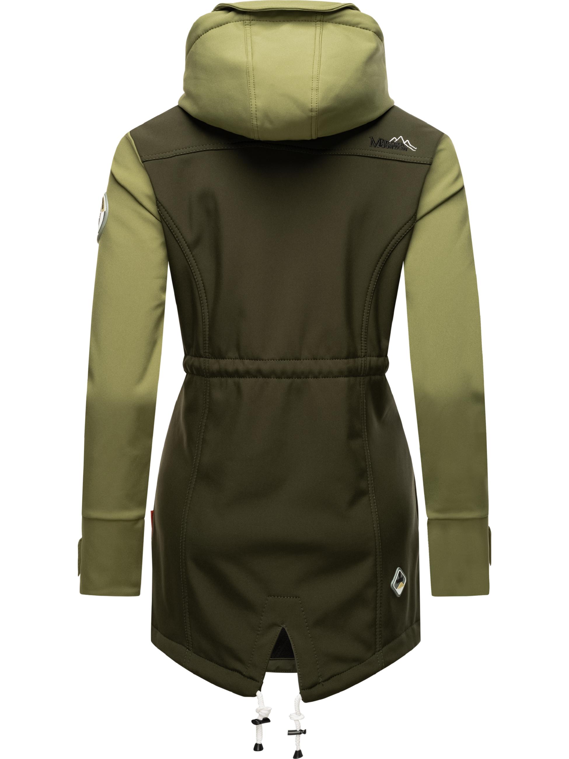 Übergang Softshell-Mantel mit Kapuze "Zimtzicke" Dark Olive-Olive