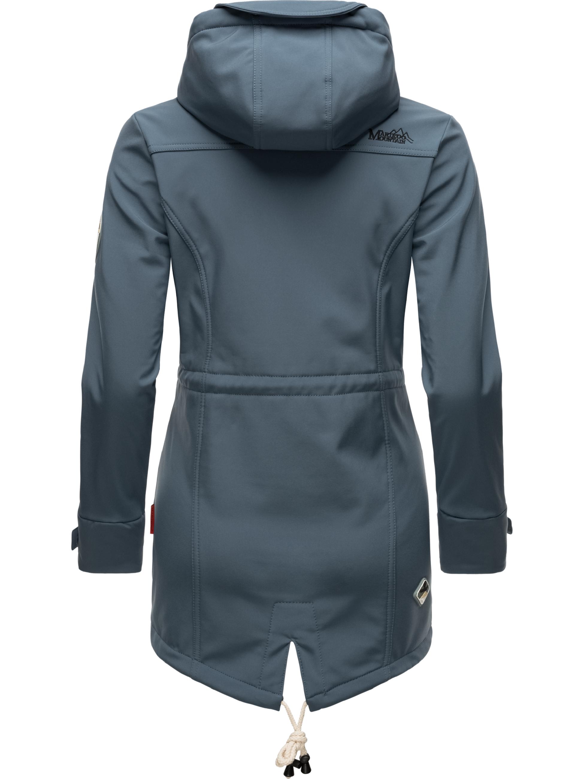 Übergang Softshell-Mantel mit Kapuze "Zimtzicke" Dusty Blue