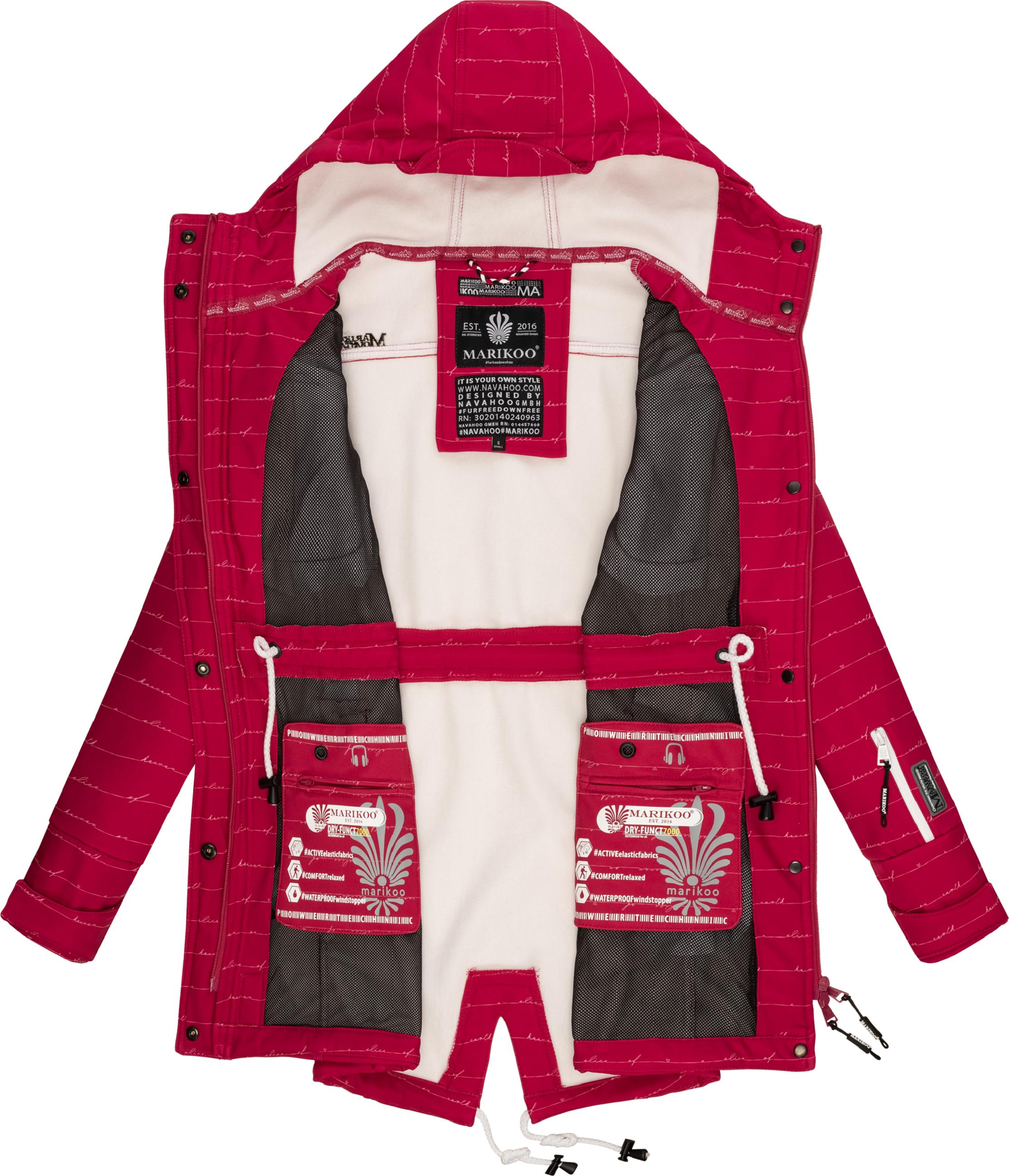 Übergang Softshell-Mantel mit Kapuze "Zimtzicke" Fuchsia Lines