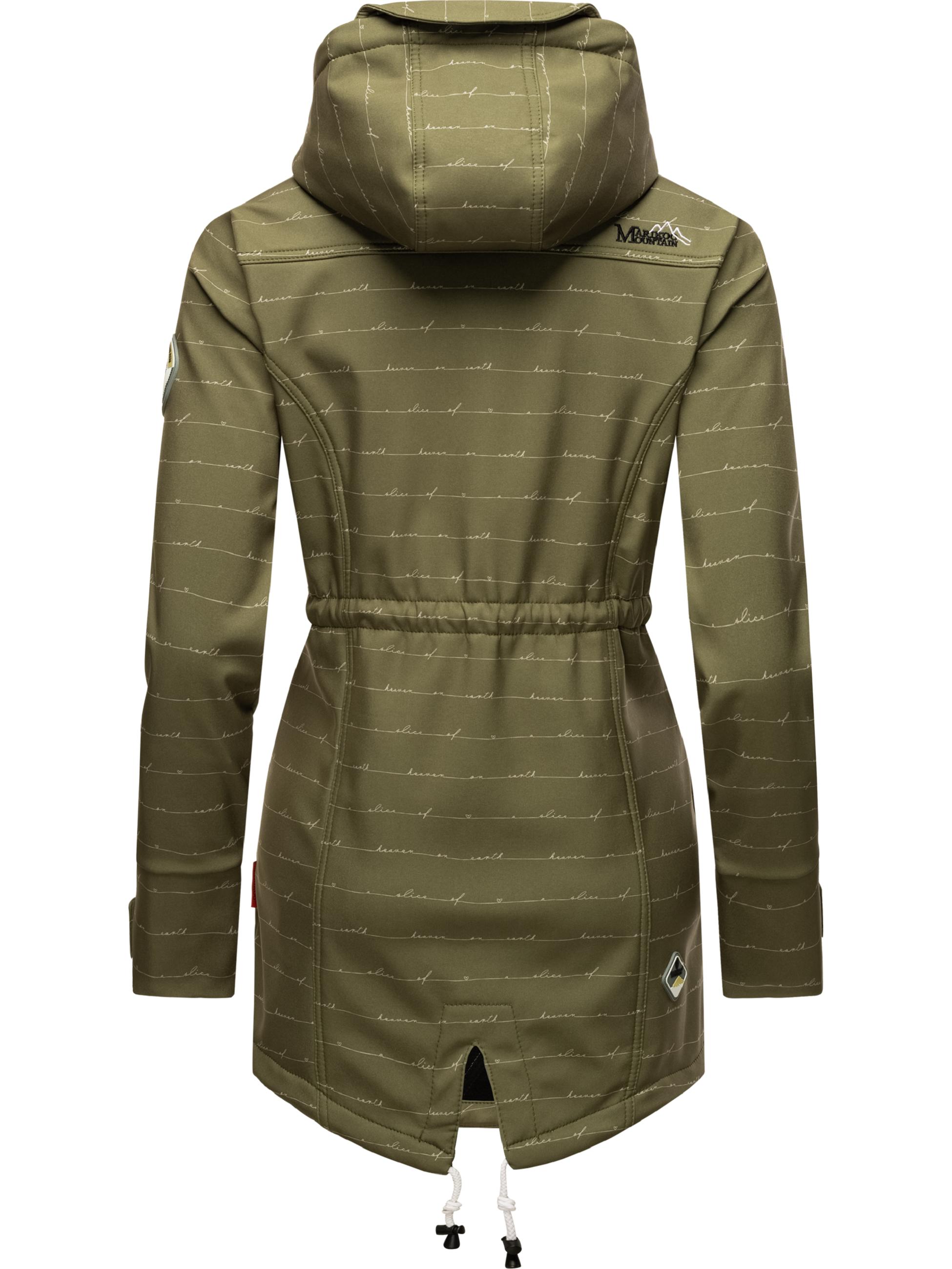 Übergang Softshell-Mantel mit Kapuze "Zimtzicke" Olive Lines