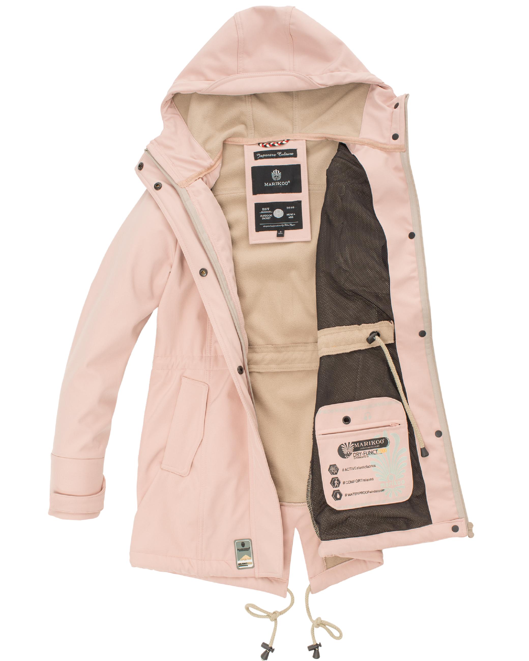 Übergang Softshell-Mantel mit Kapuze "Zimtzicke" Rosa