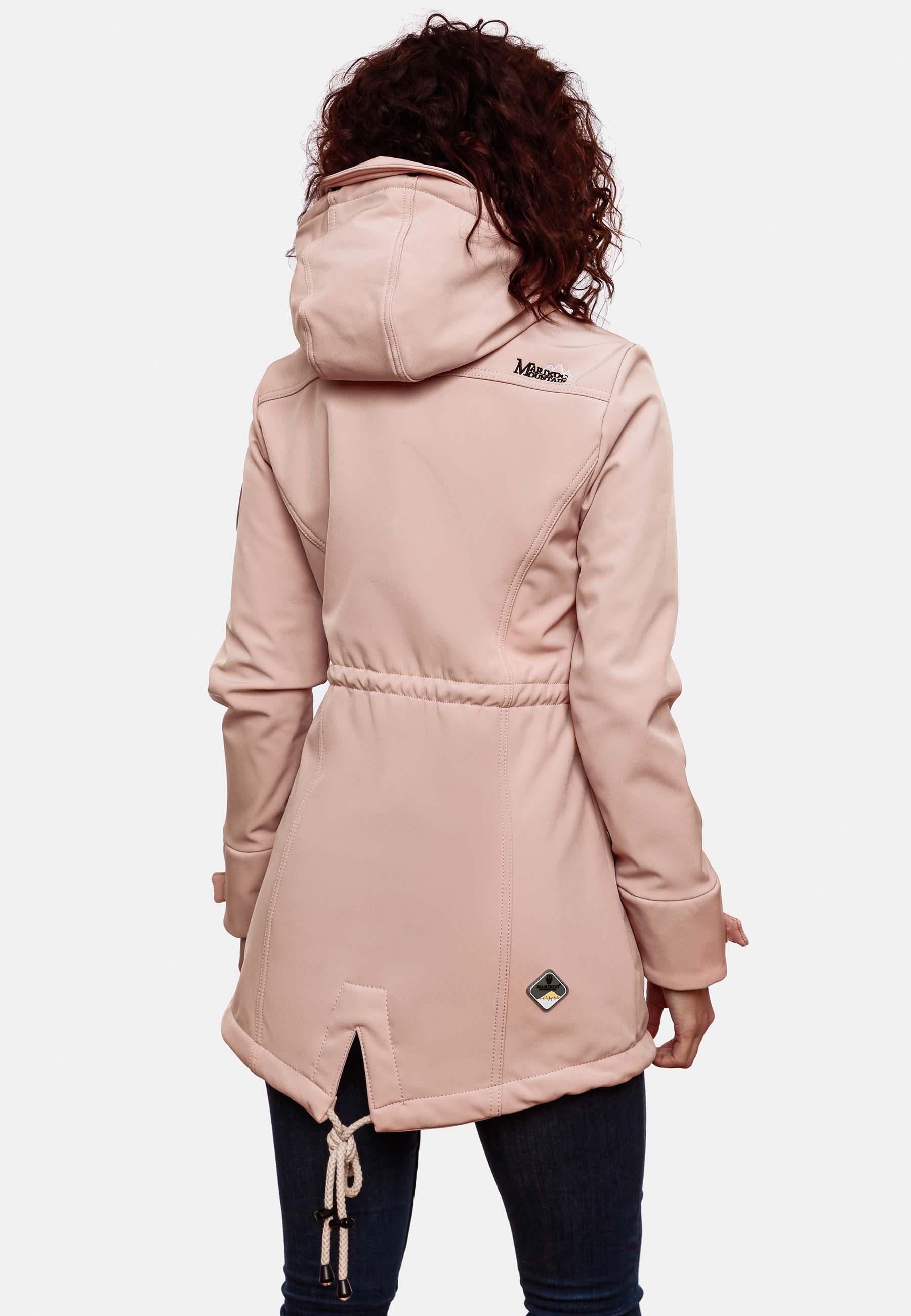 Übergang Softshell-Mantel mit Kapuze "Zimtzicke" Rosa