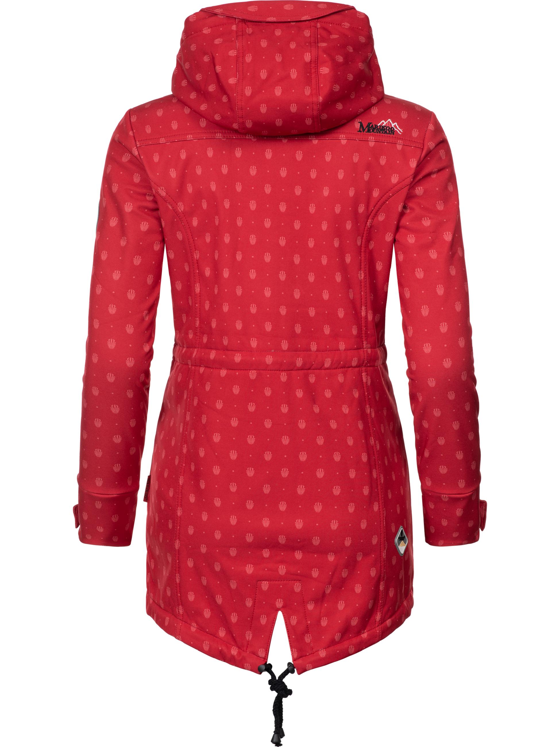 Wasserdichter Übergang Softshell-Mantel mit Kapuze "Zimtzicke" Rot Dots