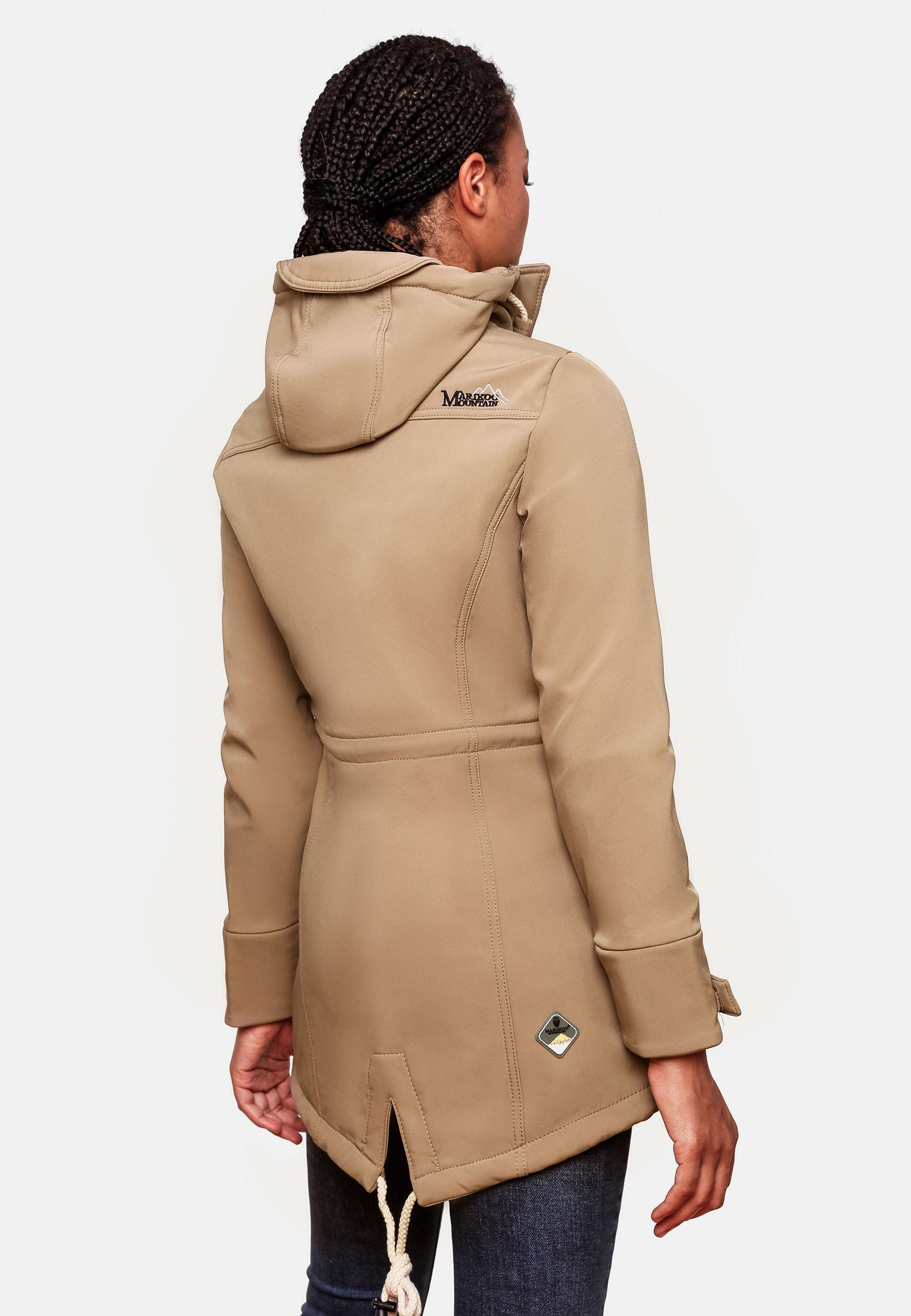 Übergang Softshell-Mantel mit Kapuze "Zimtzicke" Taupe Grey