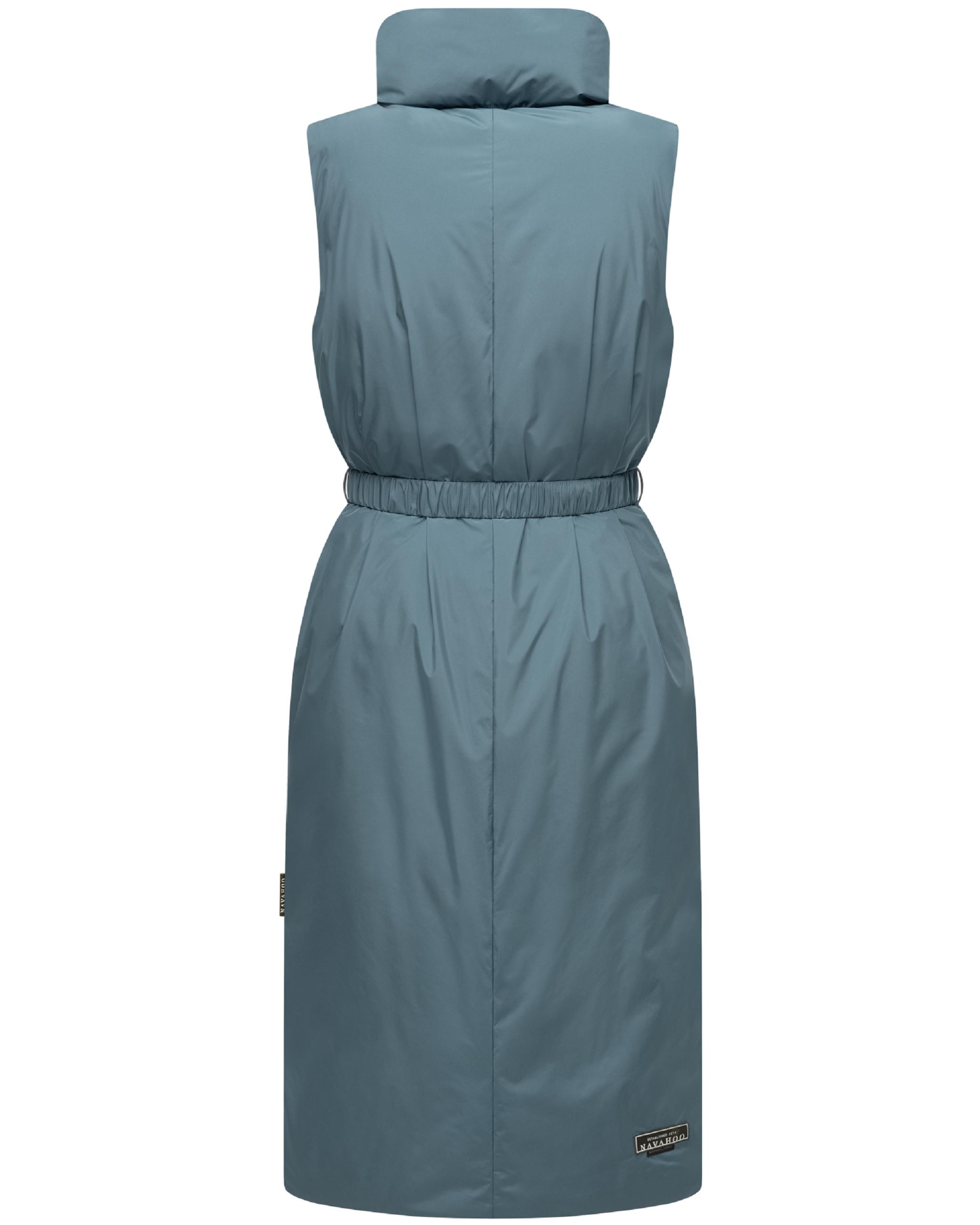 Lange Winterweste mit Taillengürtel "Abendlied XIV" Dusty Blue