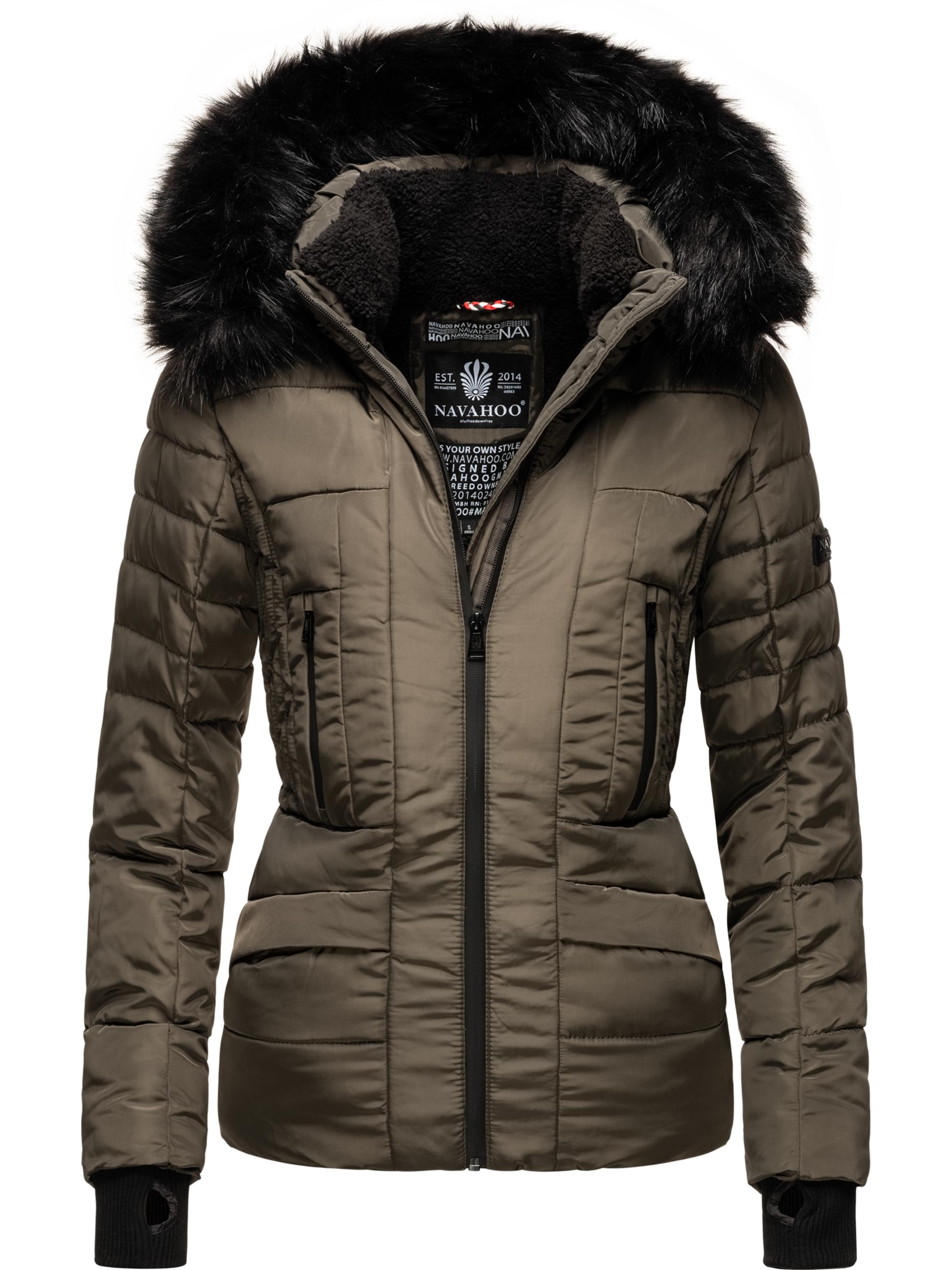 Kurze Winter Steppjacke mit Kapuze "Adele" Anthracite