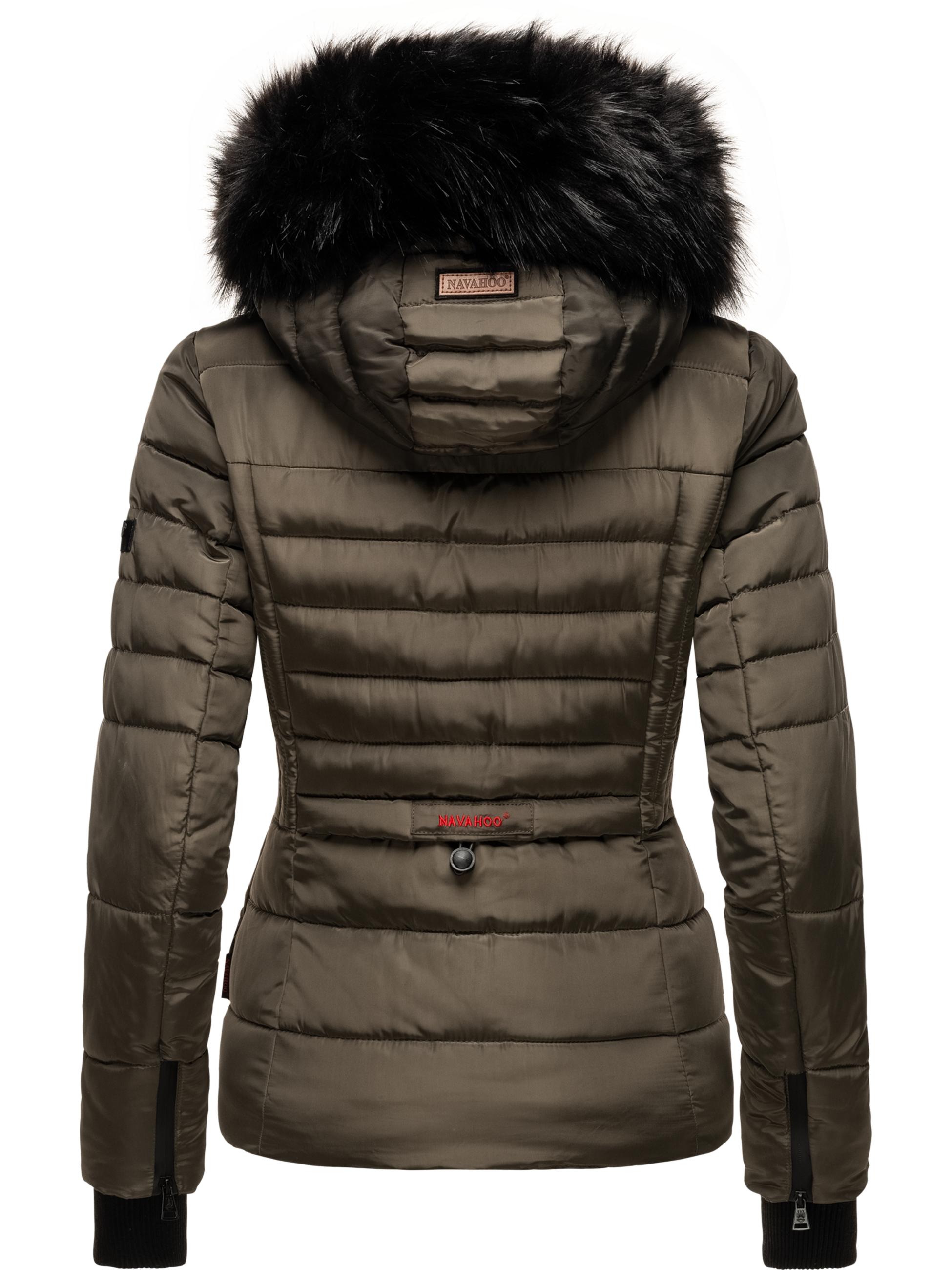 Kurze Winter Steppjacke mit Kapuze "Adele" Anthracite