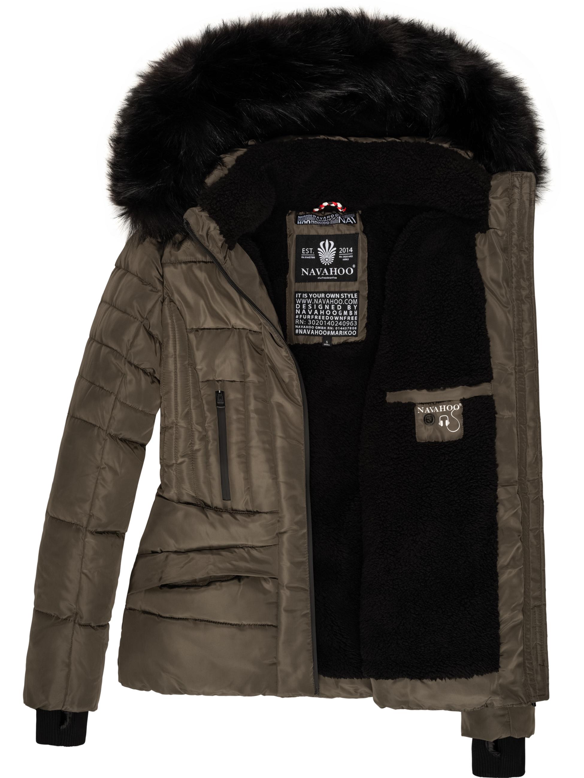 Kurze Winter Steppjacke mit Kapuze "Adele" Anthracite