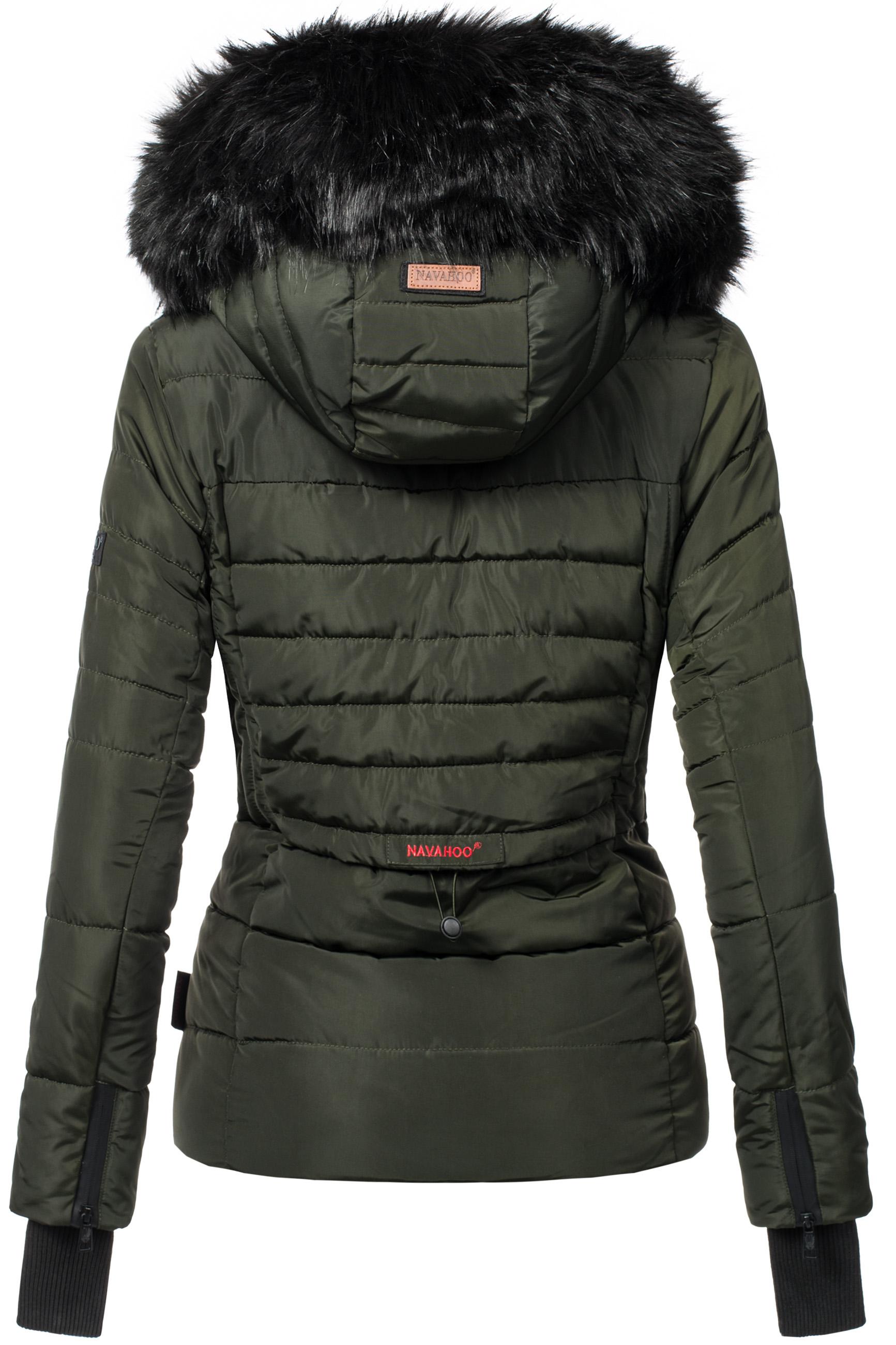 Kurze Winter Steppjacke mit Kapuze "Adele" Grün