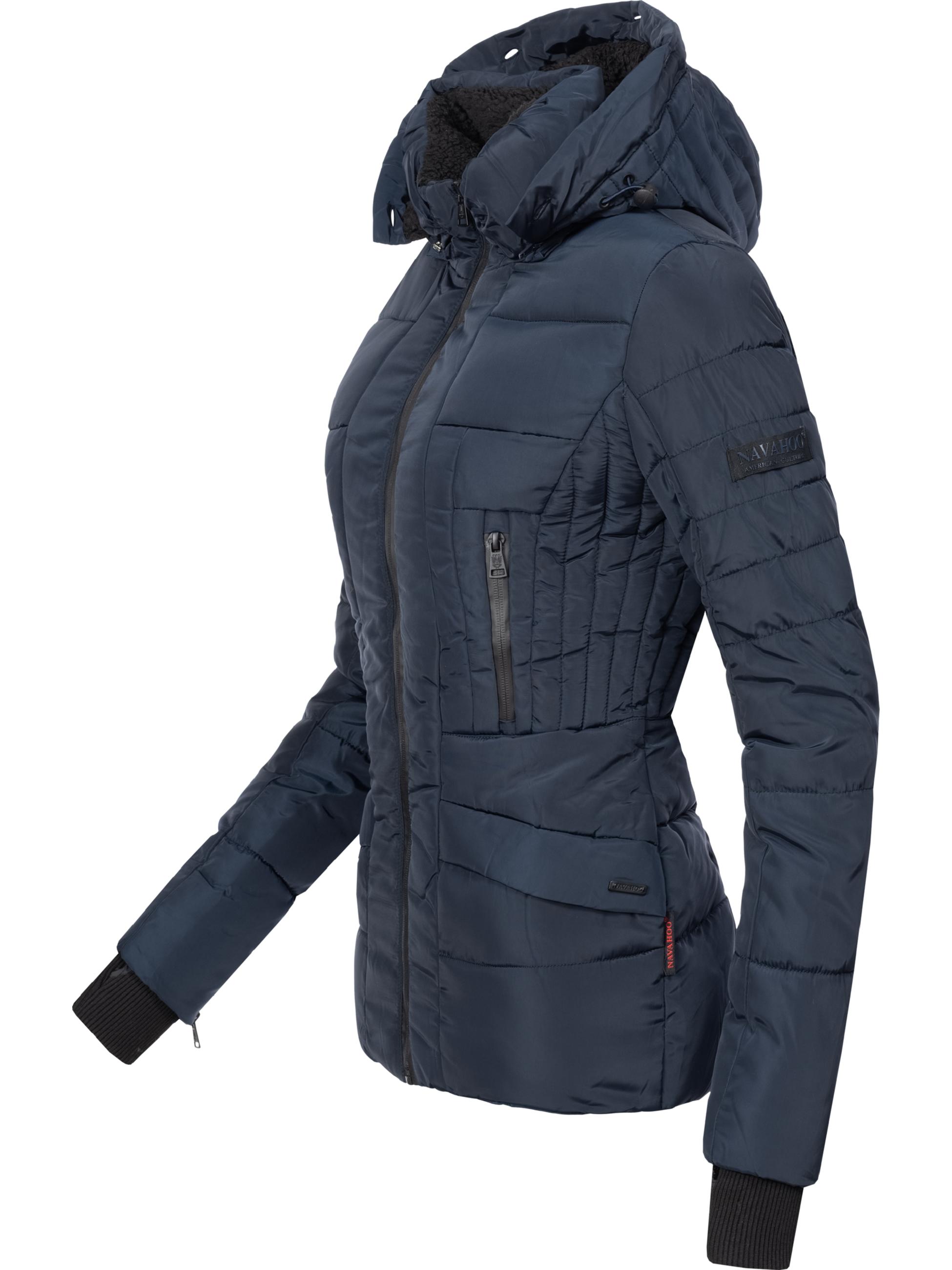 Kurze Winter Steppjacke mit Kapuze "Adele" Navy