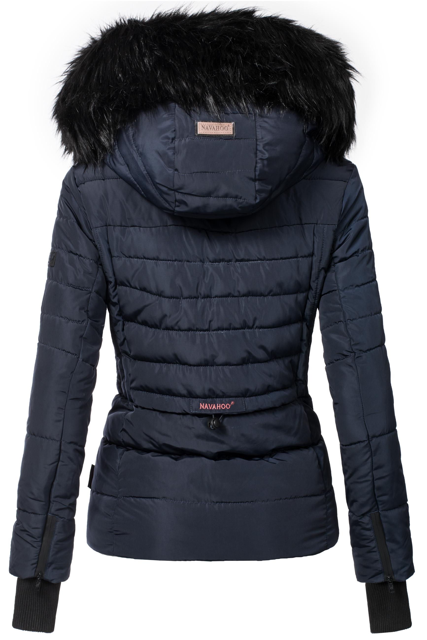 Kurze Winter Steppjacke mit Kapuze "Adele" Navy