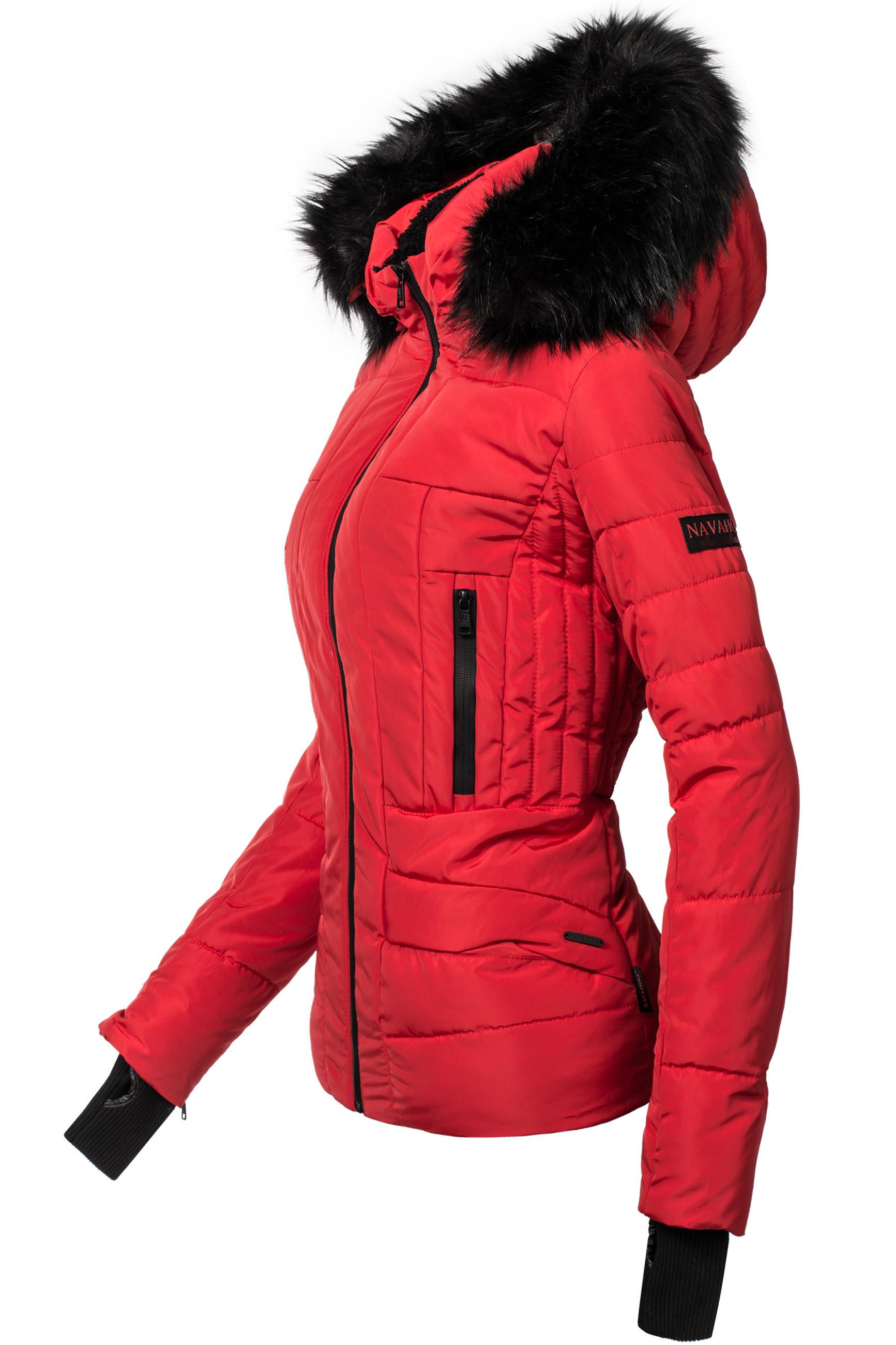 Kurze Winter Steppjacke mit Kapuze "Adele" Rot