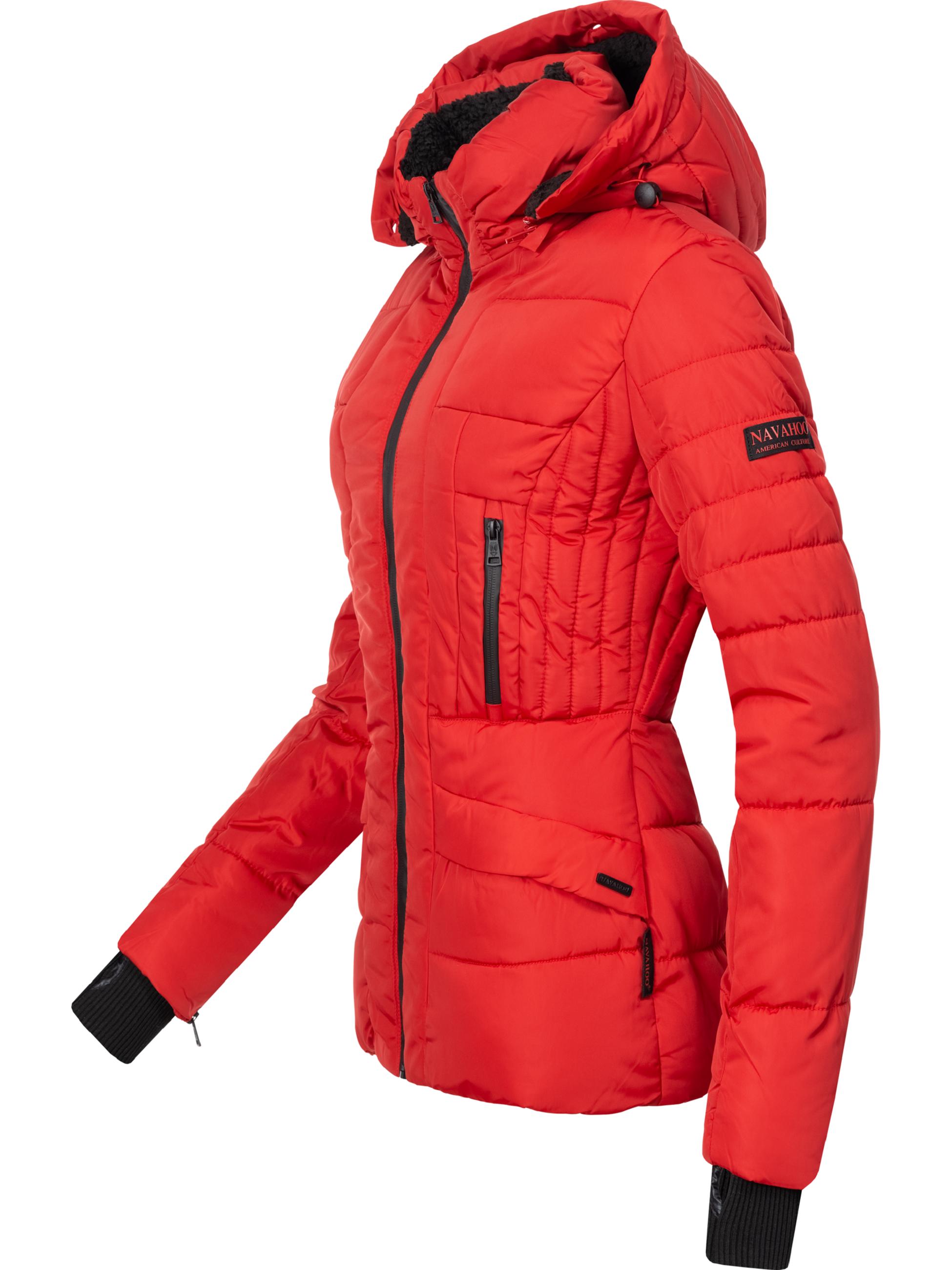 Kurze Winter Steppjacke mit Kapuze "Adele" Rot