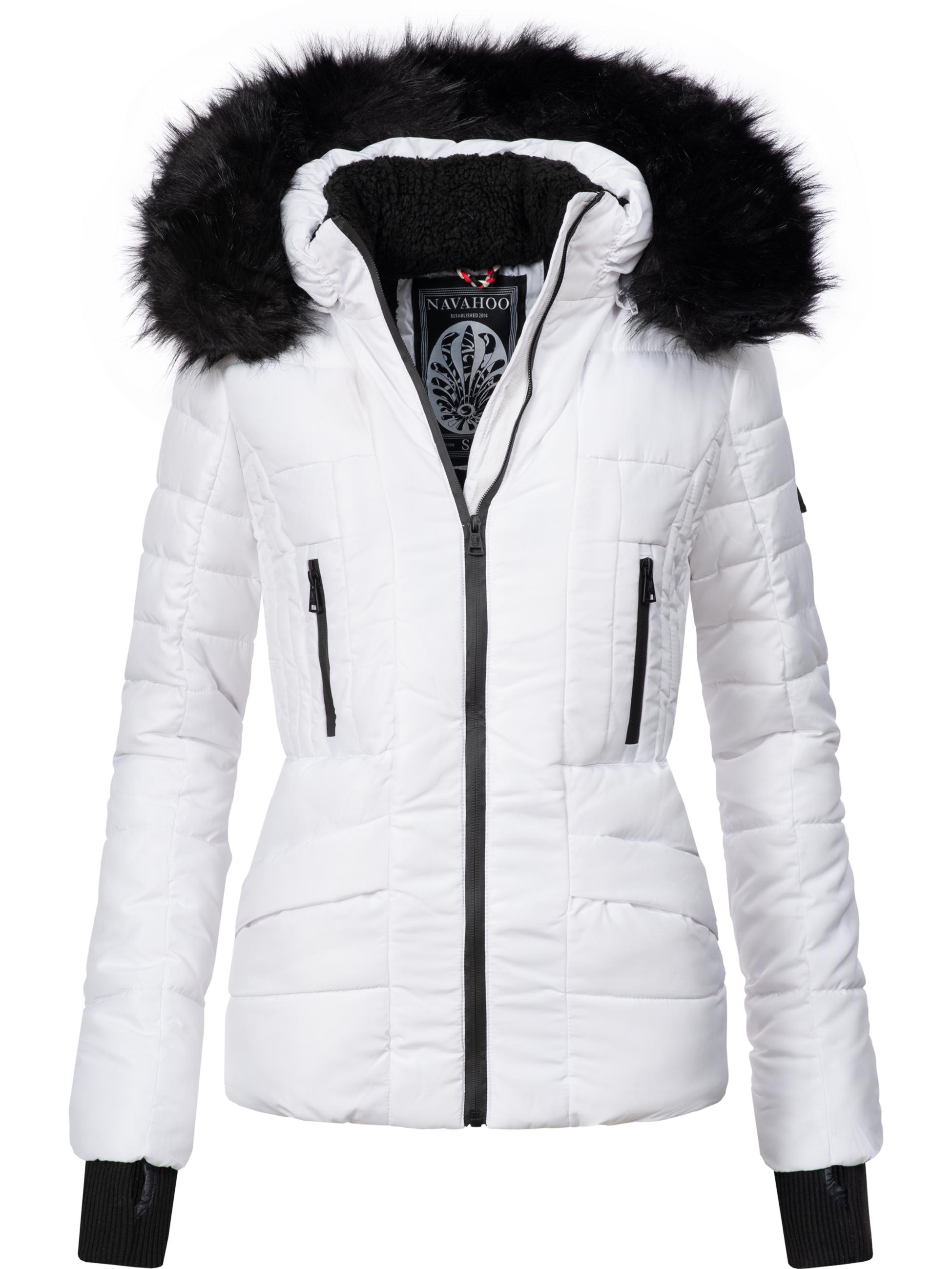 Kurze Winter Steppjacke mit Kapuze "Adele" White