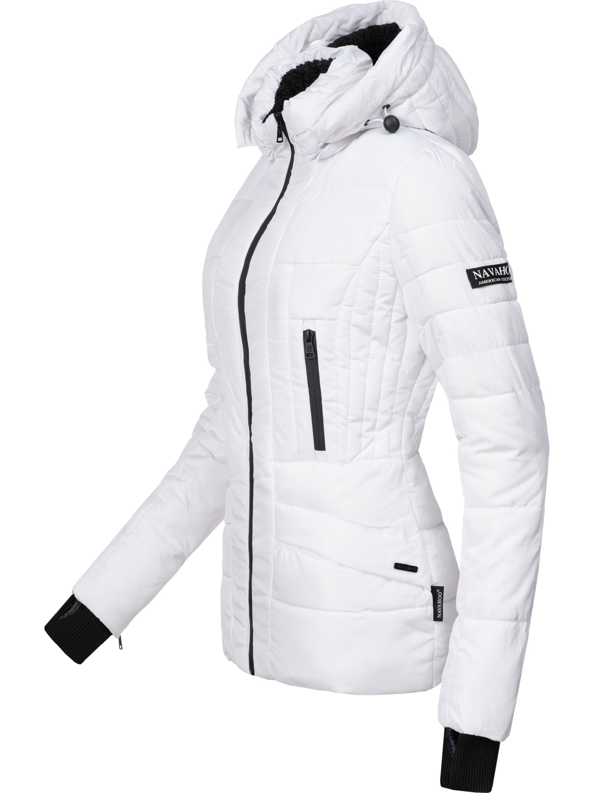 Kurze Winter Steppjacke mit Kapuze "Adele" White