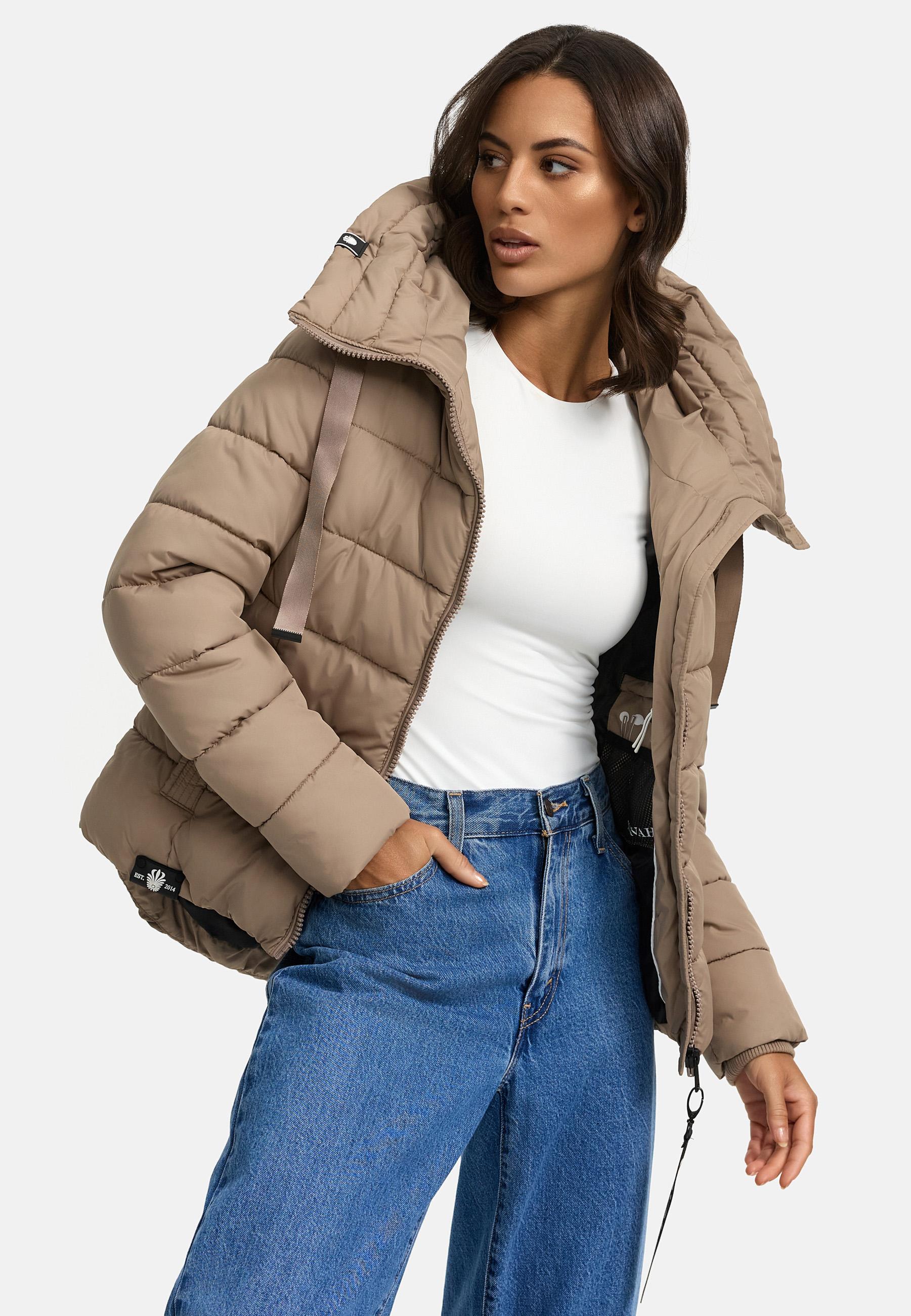 Winter Steppjacke mit hohem Kragen "Amayaa" Taupe