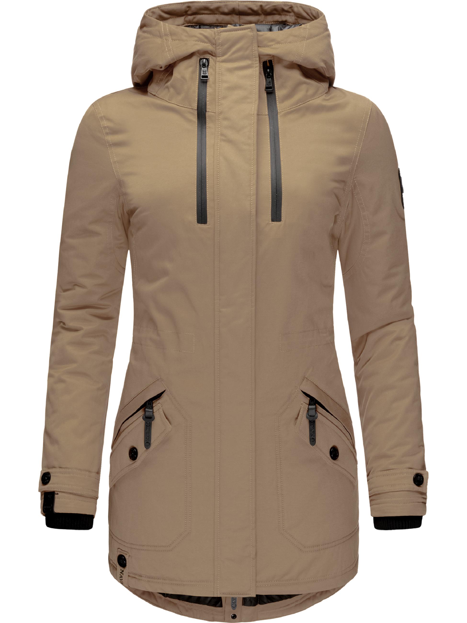 Winterparka mit Kapuze "Avrille II" Taupe Grey