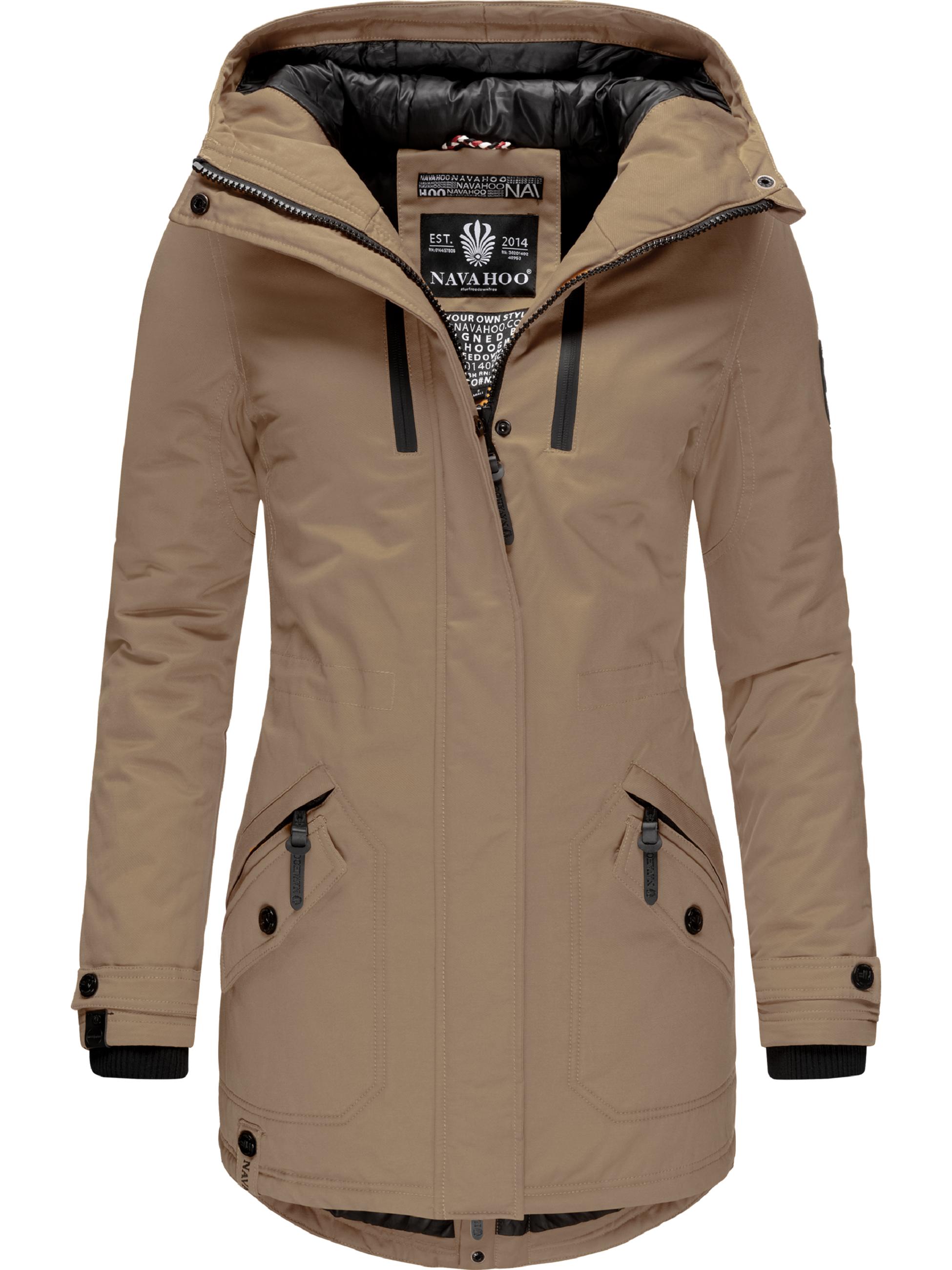 Winterparka mit Kapuze "Avrille II" Taupe Grey