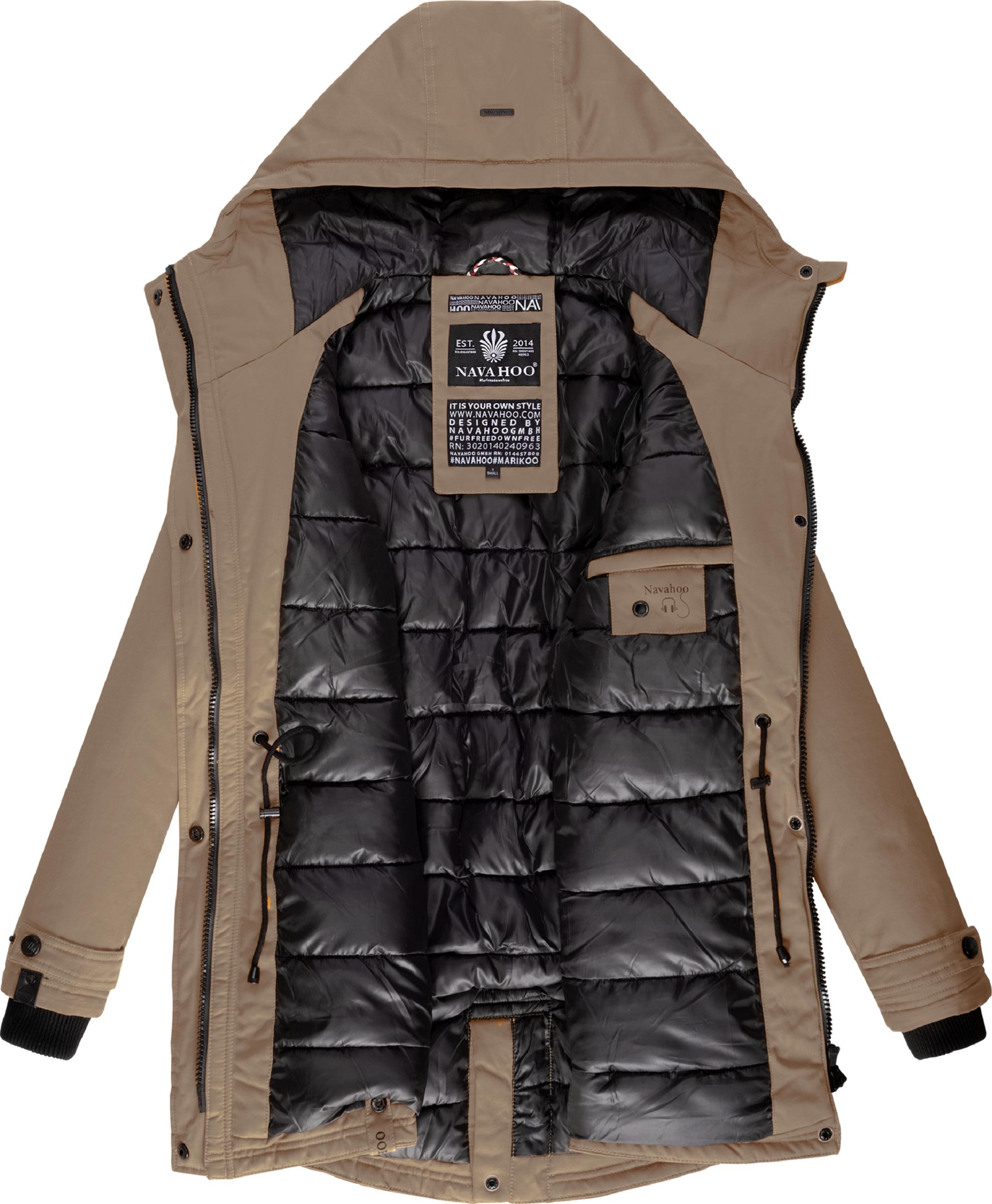 Winterparka mit Kapuze "Avrille II" Taupe Grey