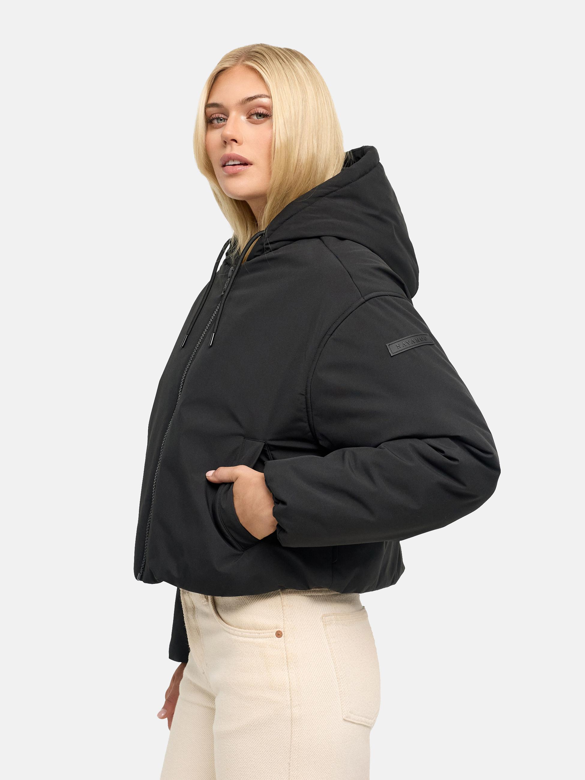 Kurze Jacke mit verstellbarem Saum "Biscuitaa 14" Black