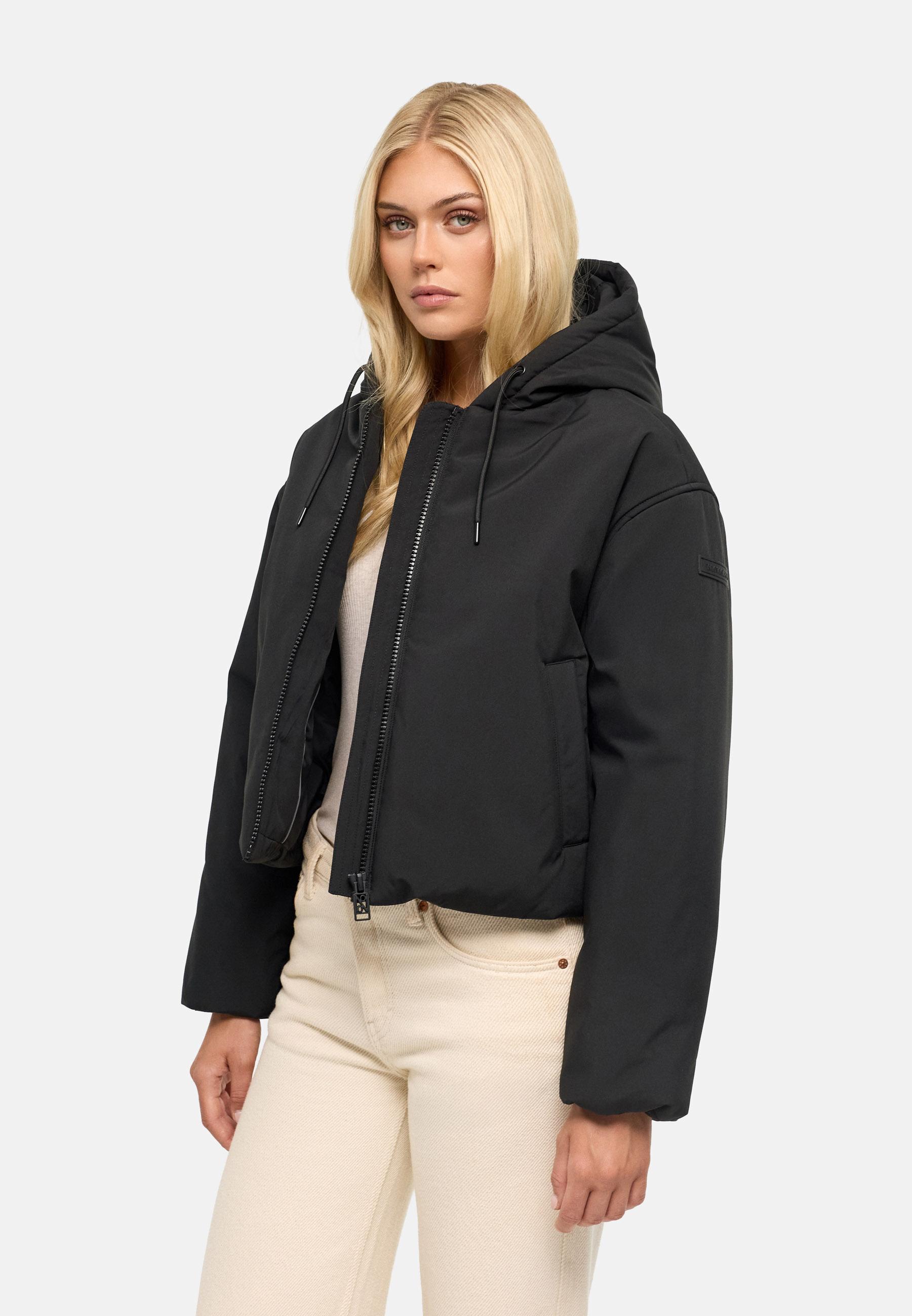 Kurze Jacke mit verstellbarem Saum "Biscuitaa 14" Black