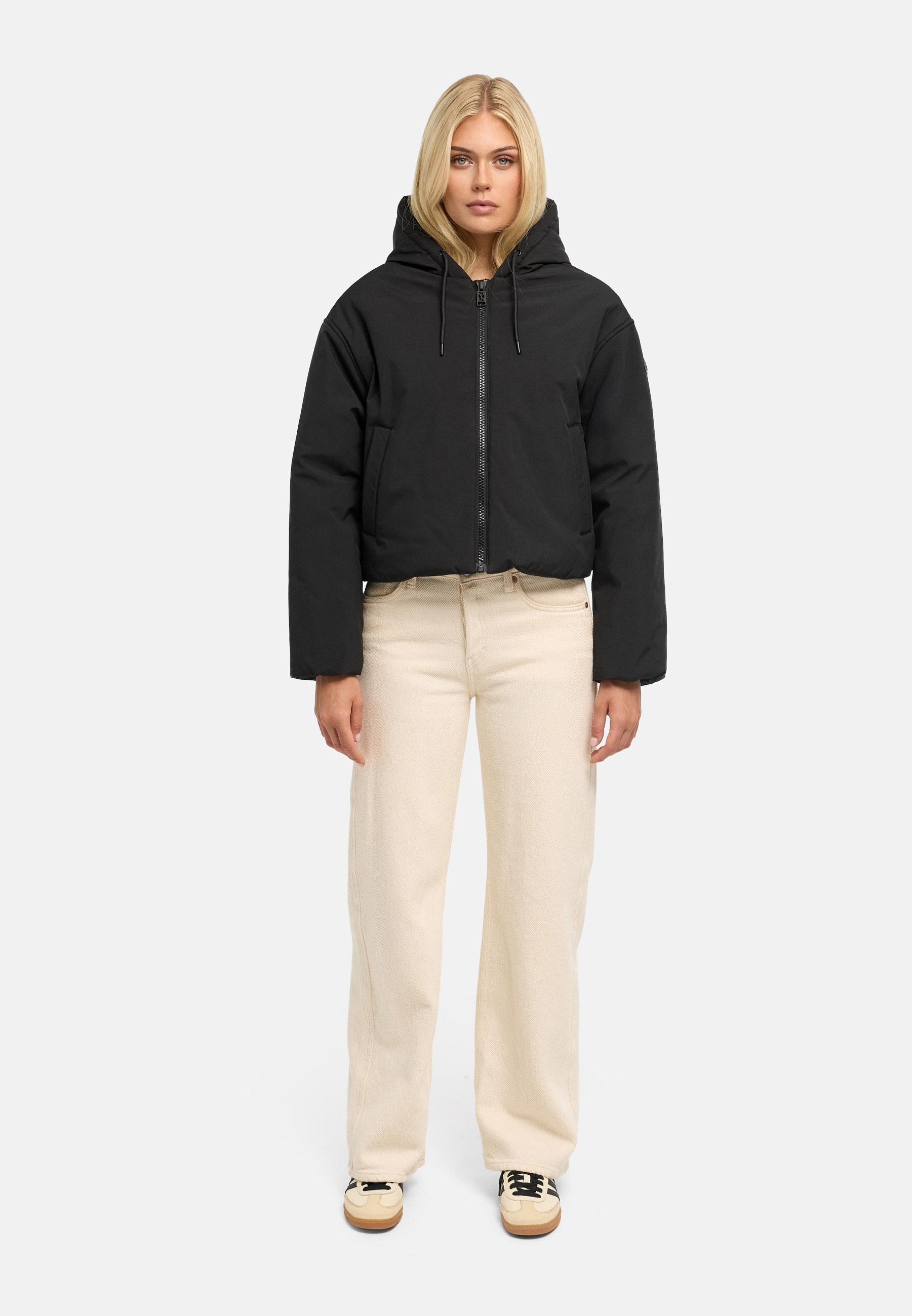 Kurze Jacke mit verstellbarem Saum "Biscuitaa 14" Black