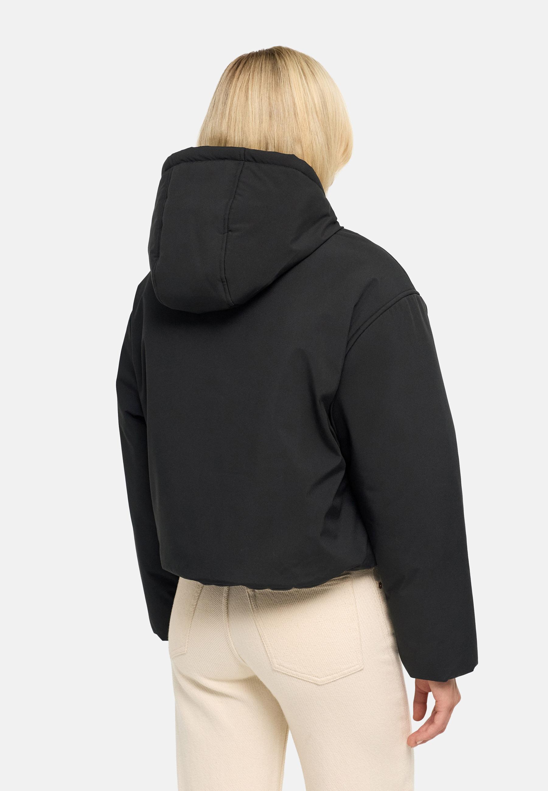 Kurze Jacke mit verstellbarem Saum "Biscuitaa 14" Black