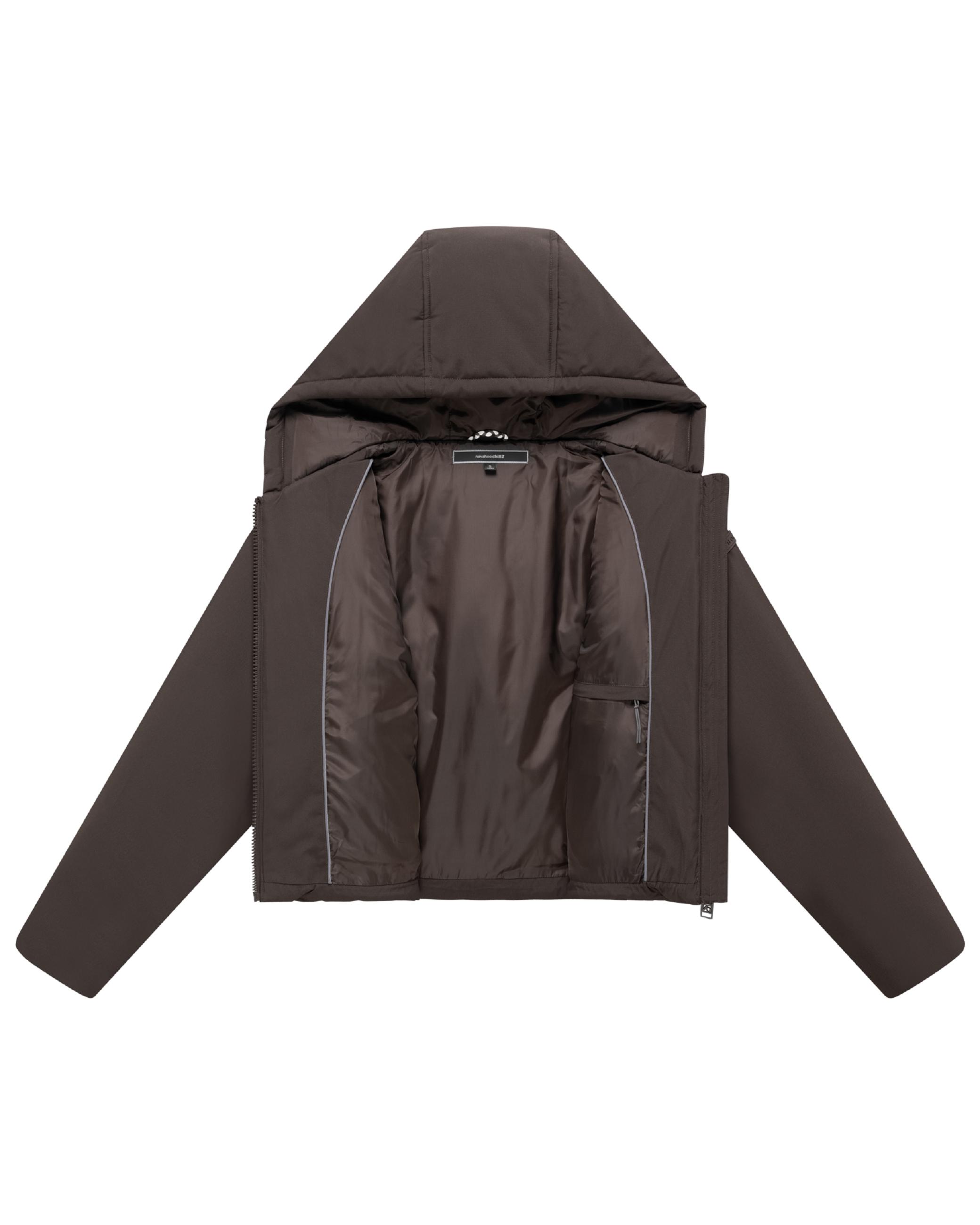 Kurze Jacke mit verstellbarem Saum "Biscuitaa 14" Choco