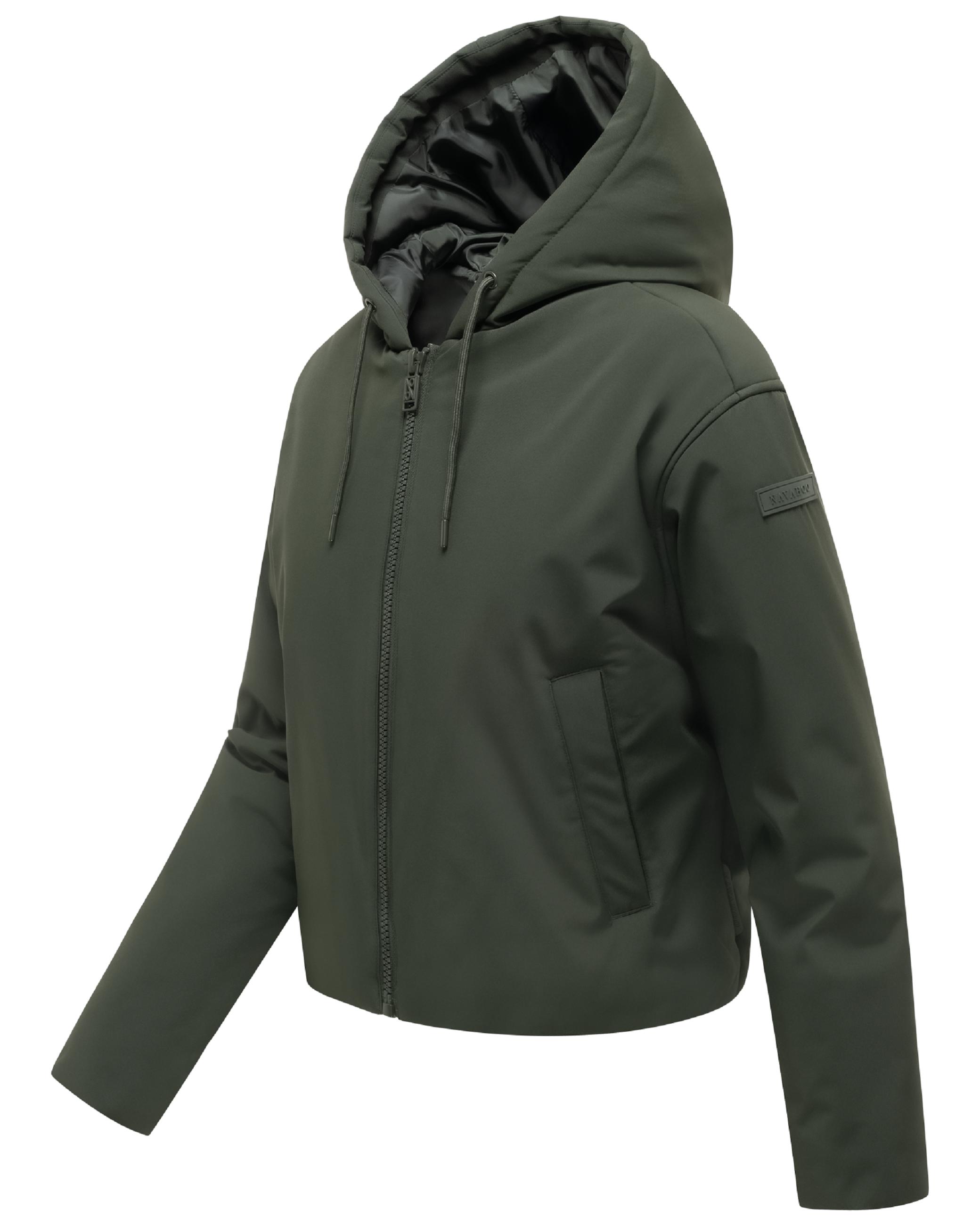 Kurze Jacke mit verstellbarem Saum "Biscuitaa 14" Dark Olive