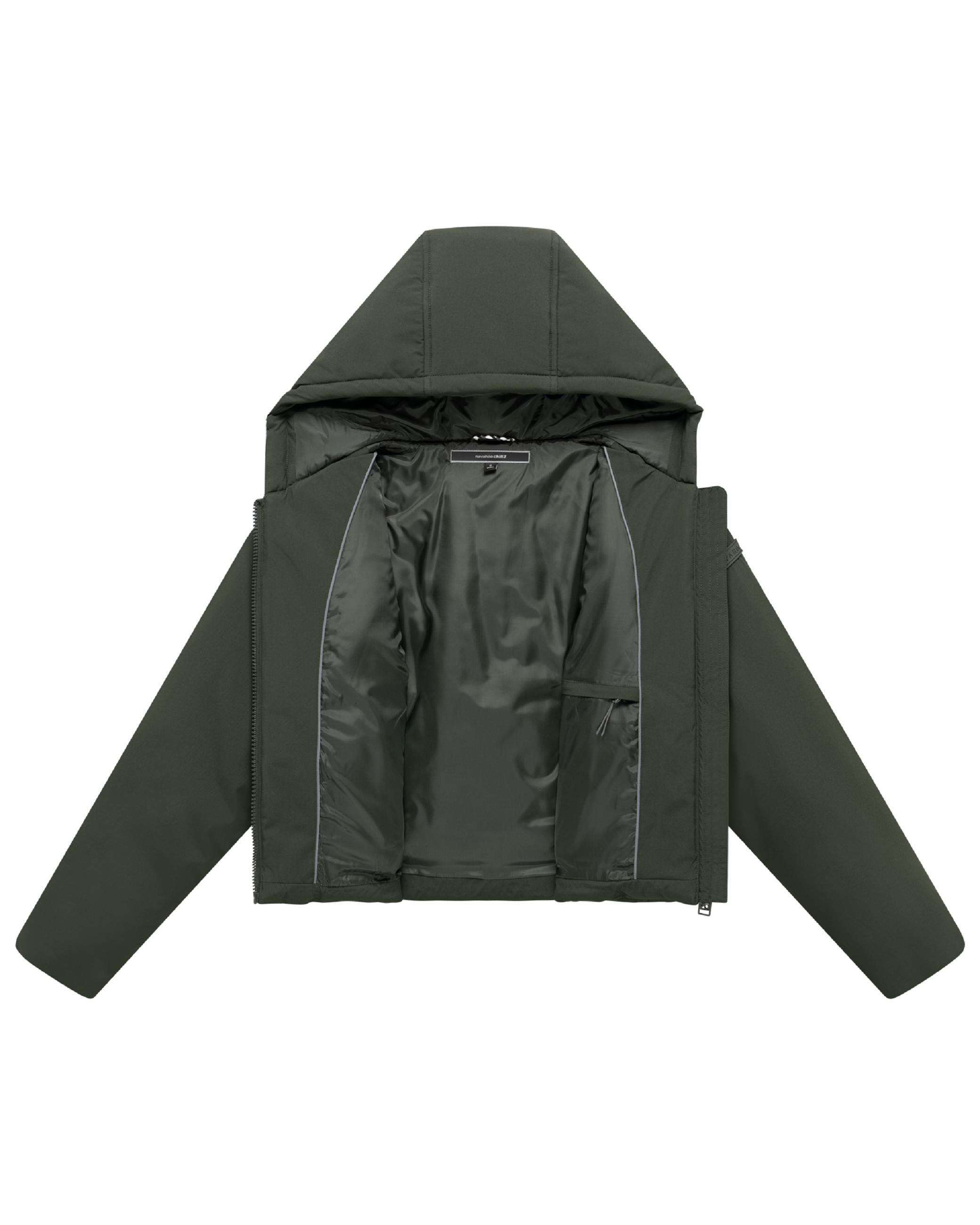 Kurze Jacke mit verstellbarem Saum "Biscuitaa 14" Dark Olive