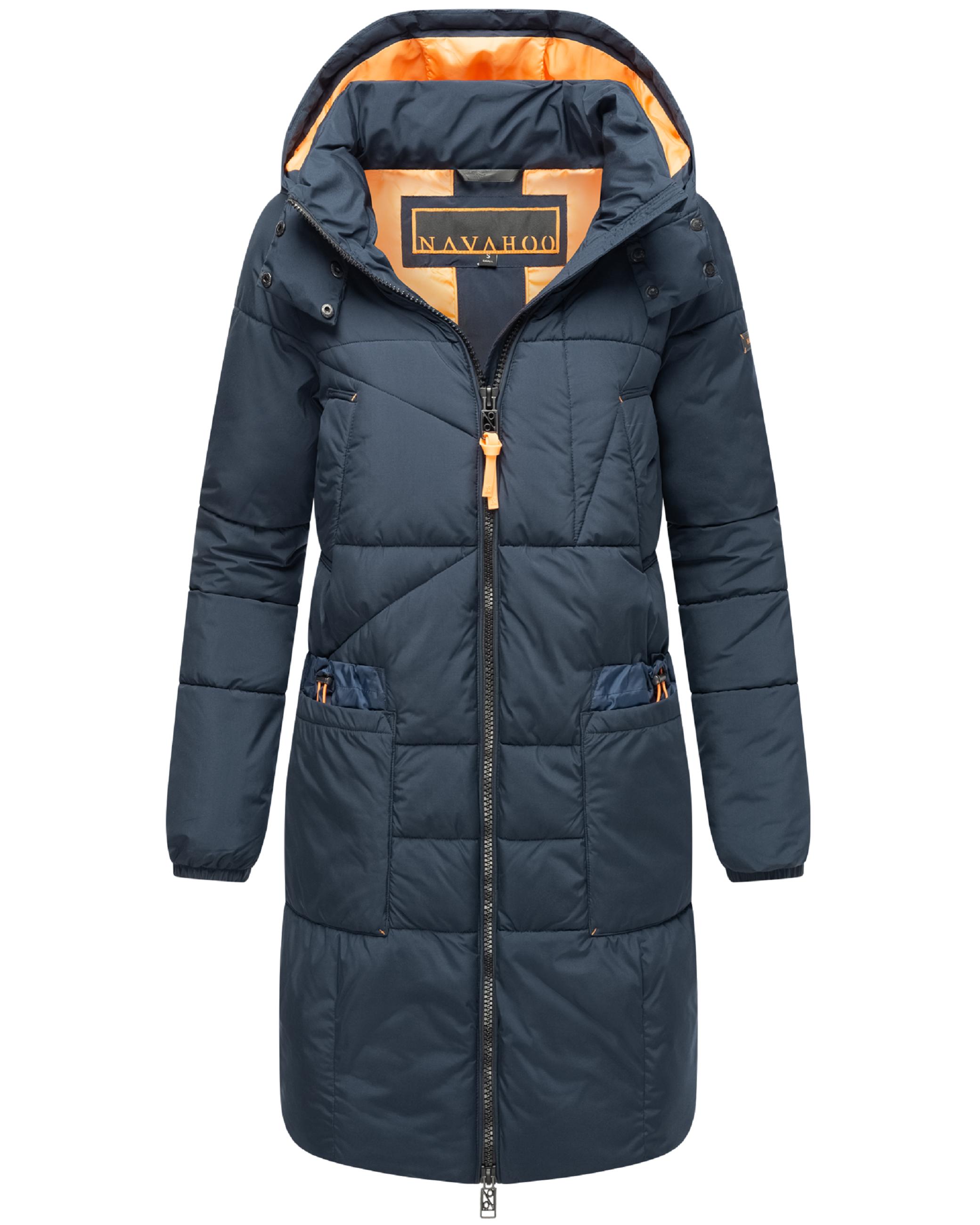 Warmer Wintermantel mit Kapuze "Bliblablubb 14" Navy