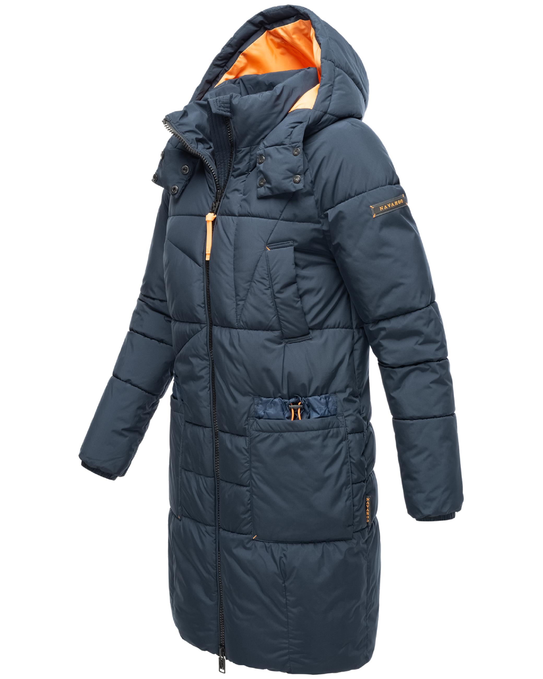 Warmer Wintermantel mit Kapuze "Bliblablubb 14" Navy