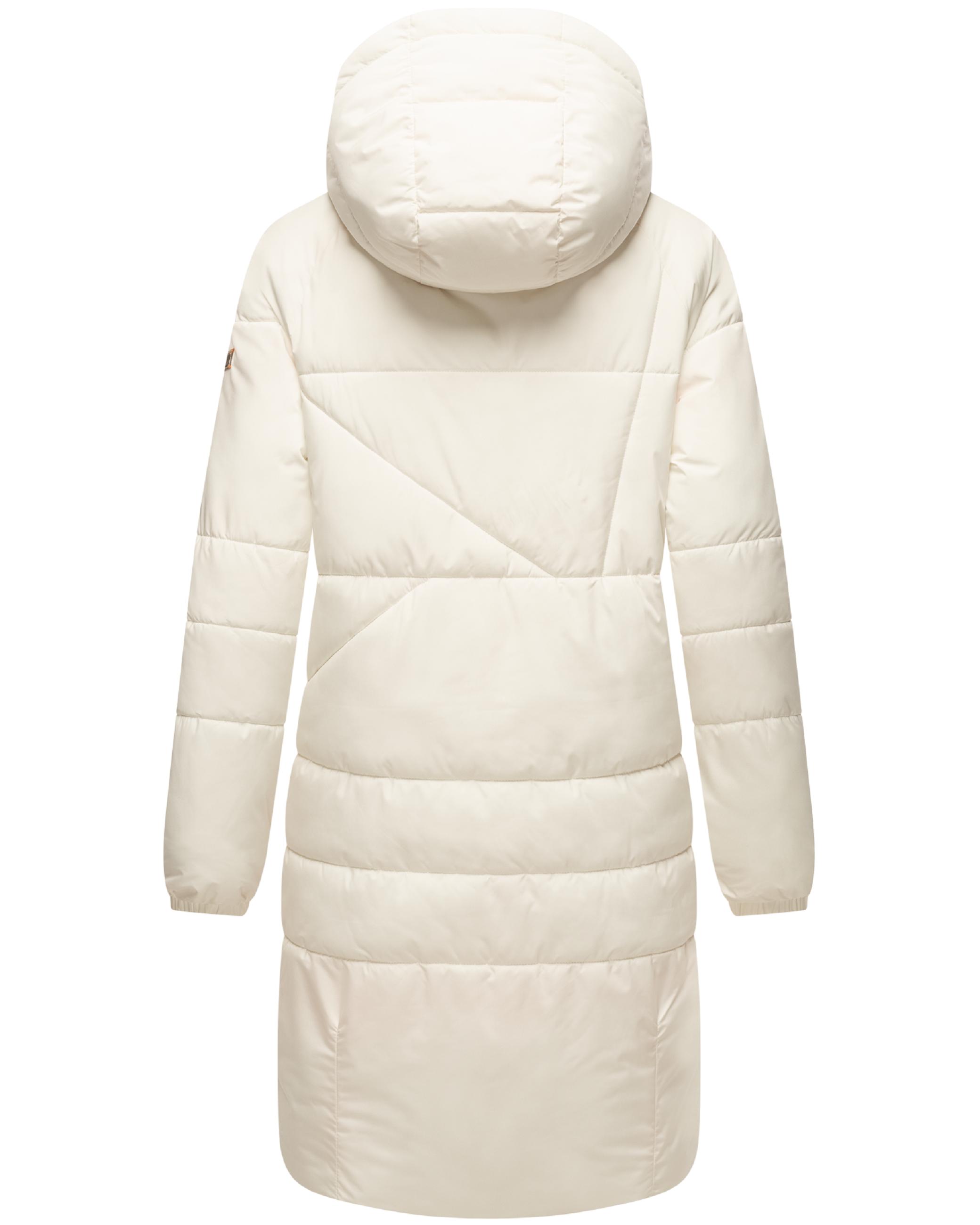 Warmer Wintermantel mit Kapuze "Bliblablubb 14" Off White