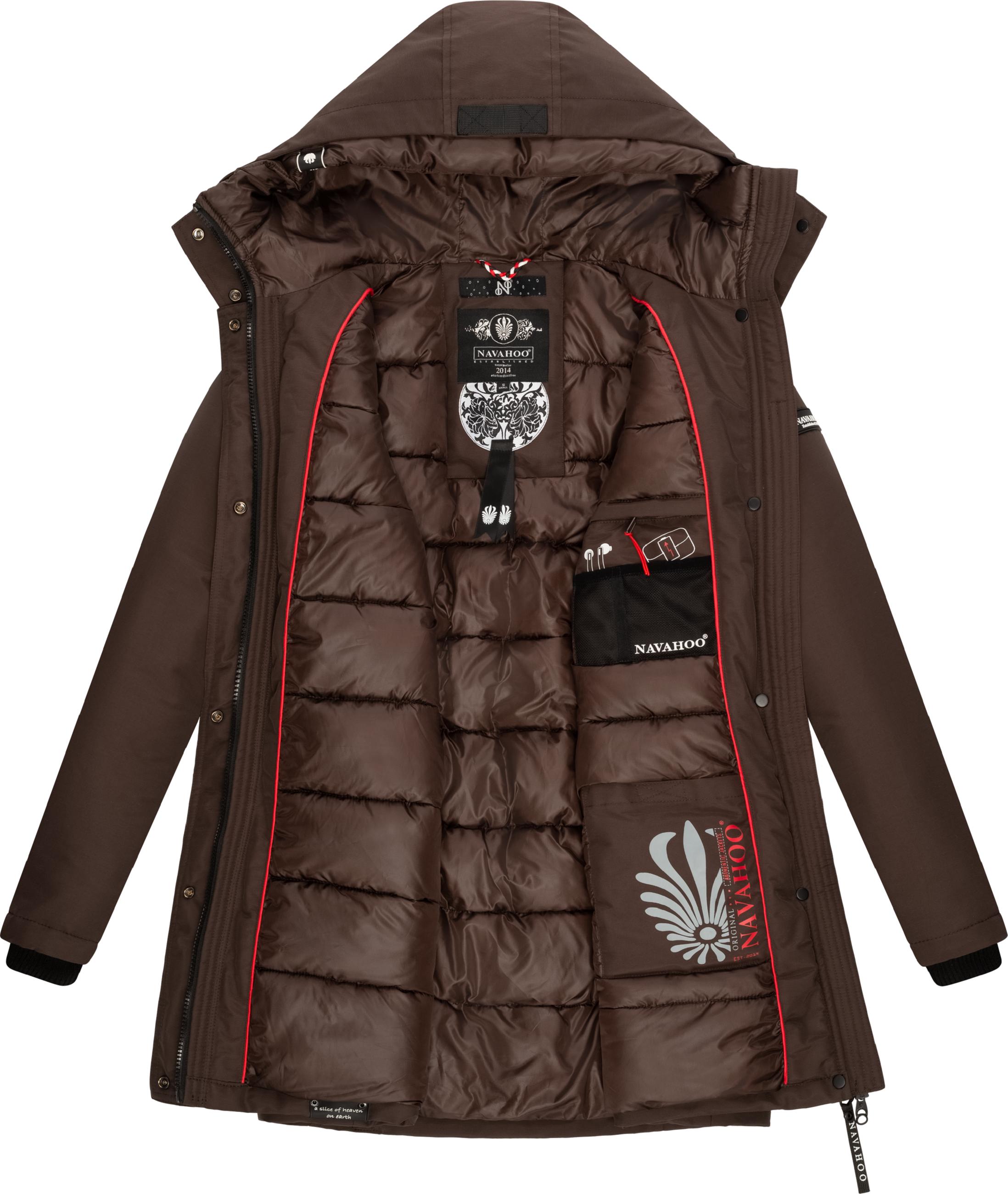 Wasserdichter Wintermantel mit Kapuze "Blizzardstorm" Dark Choco