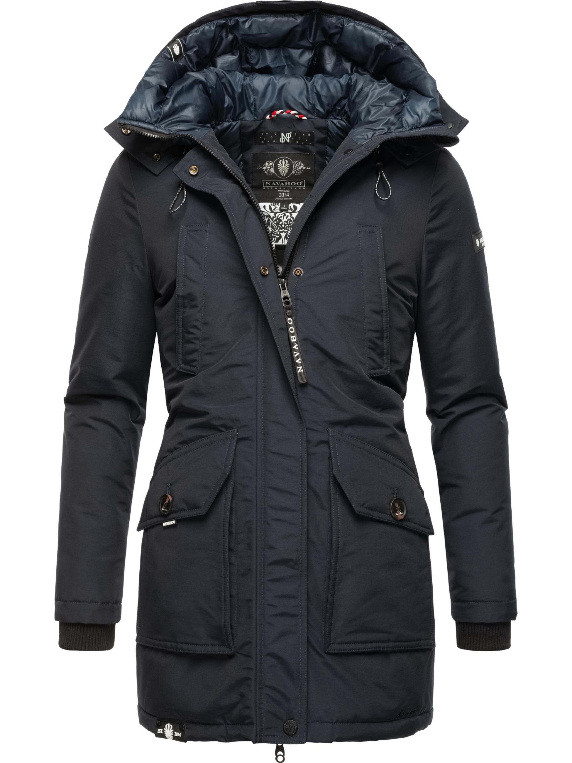 Wasserdichter Wintermantel mit Kapuze "Blizzardstorm" Navy