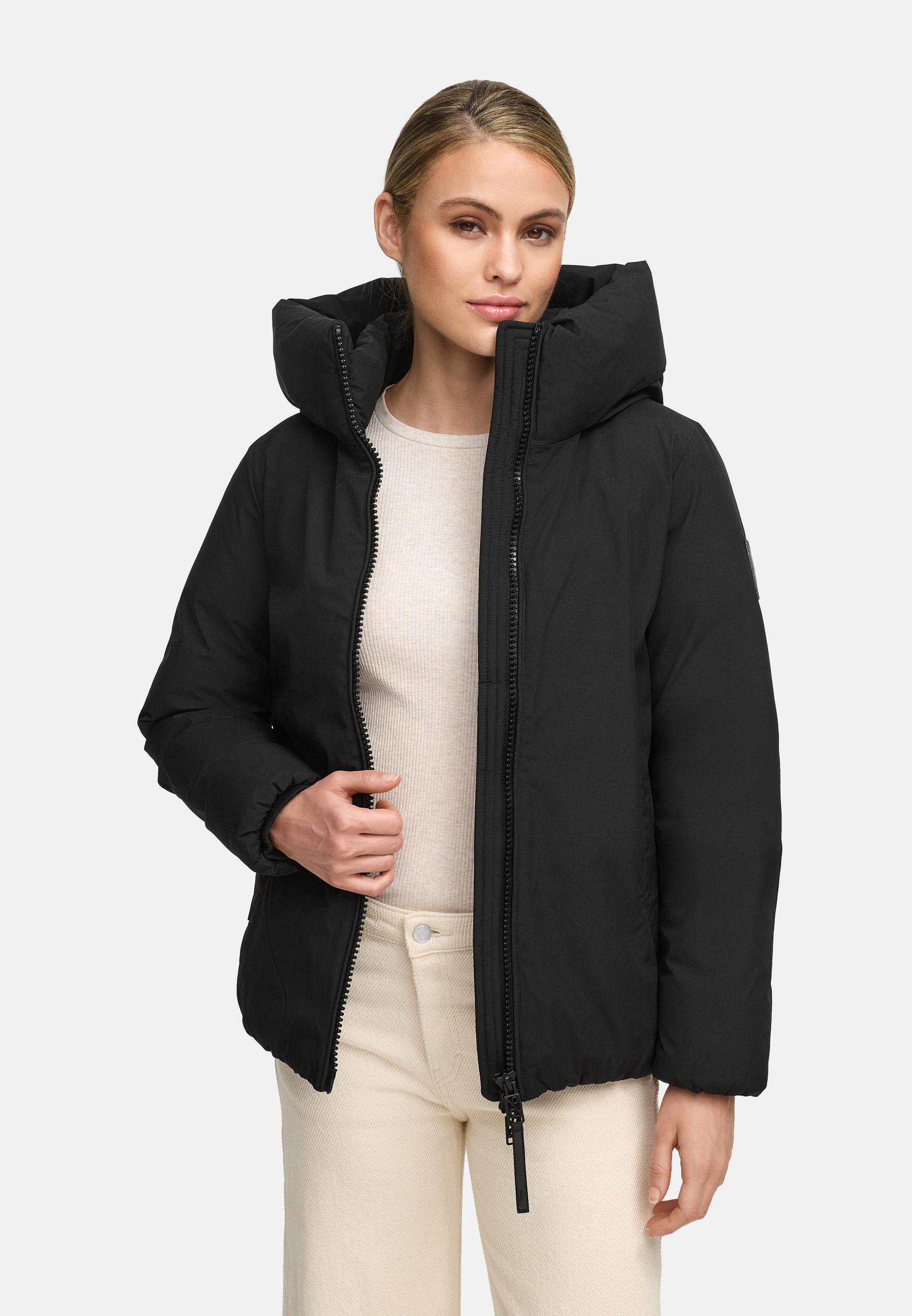 Winterjacke mit Kapuze "Blütenlicht 14" Black