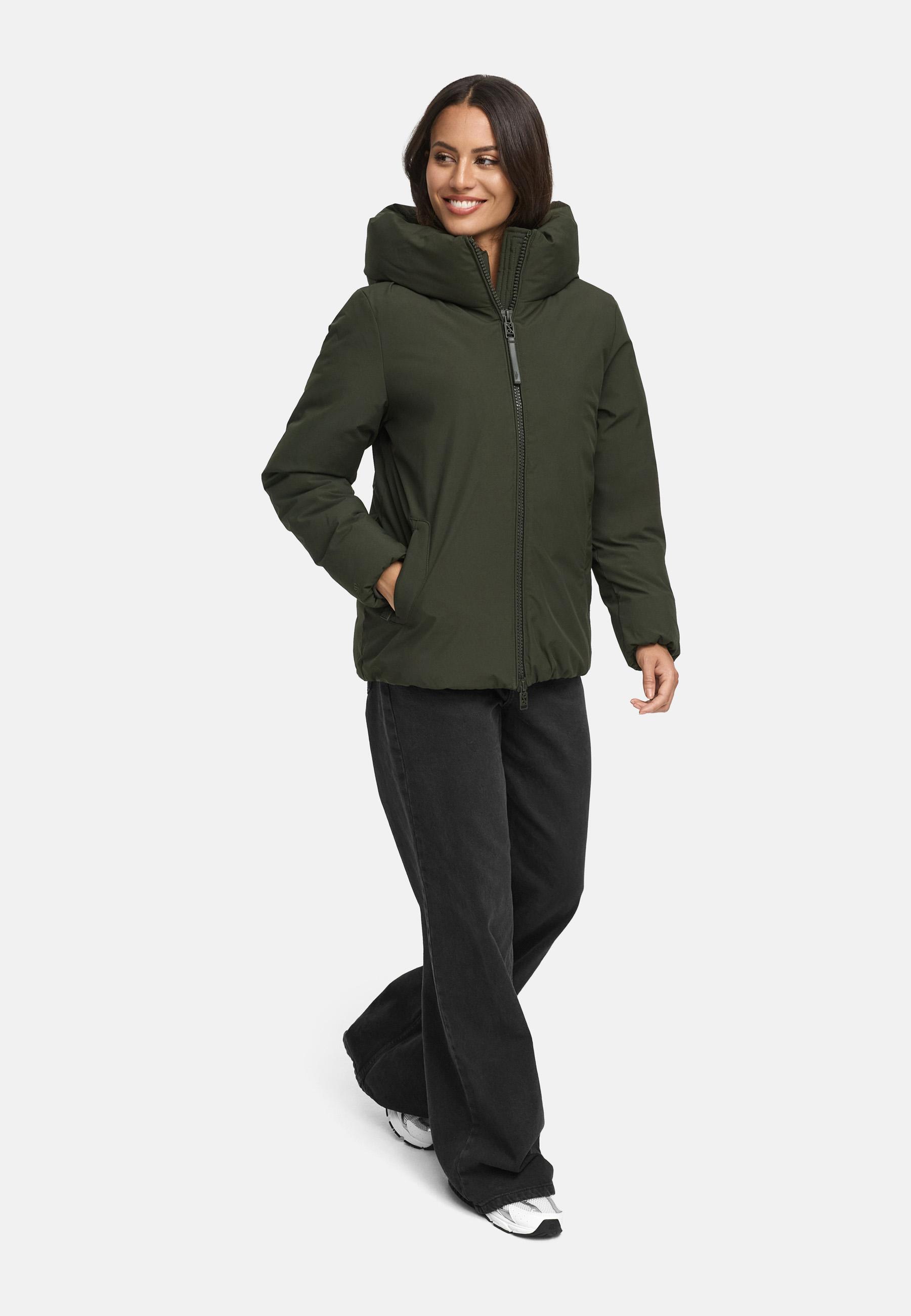 Winterjacke mit Kapuze "Blütenlicht 14" Dark Olive