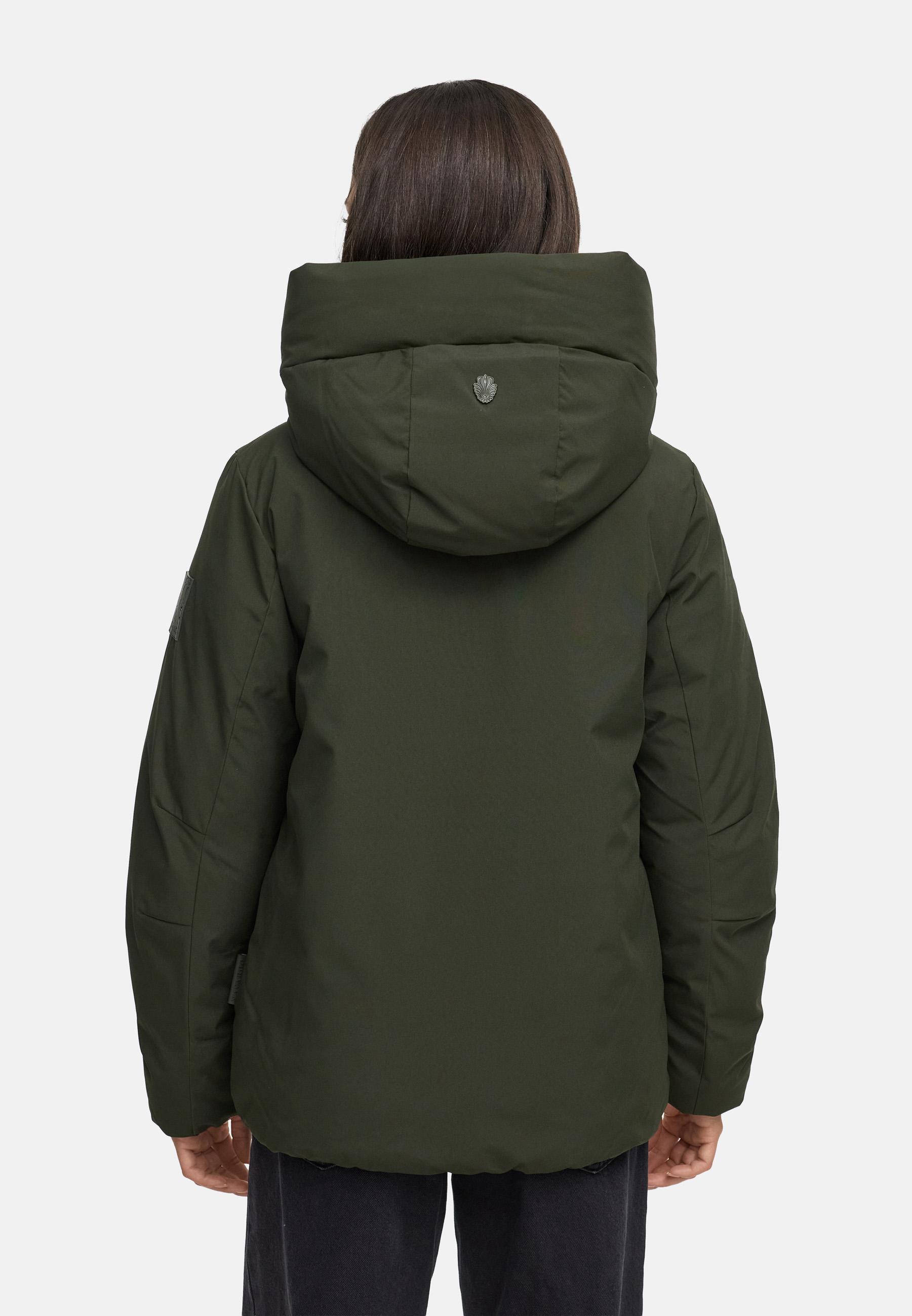 Winterjacke mit Kapuze "Blütenlicht 14" Dark Olive