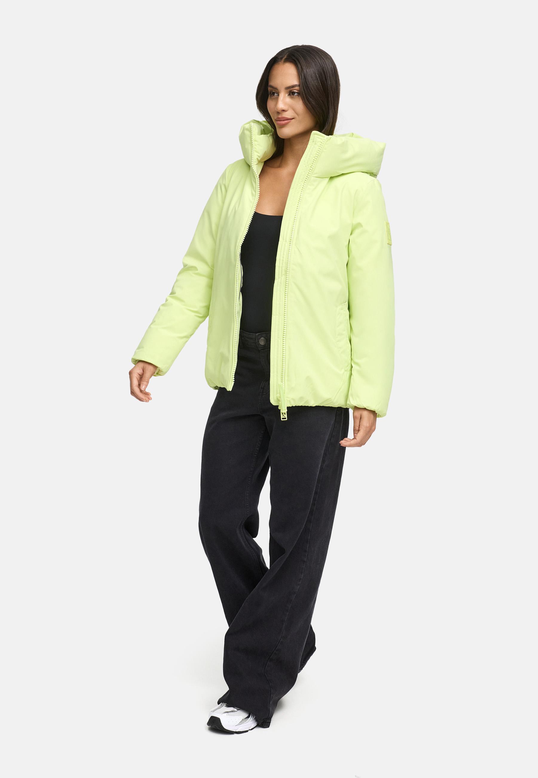 Winterjacke mit Kapuze "Blütenlicht 14" Pastell Lime