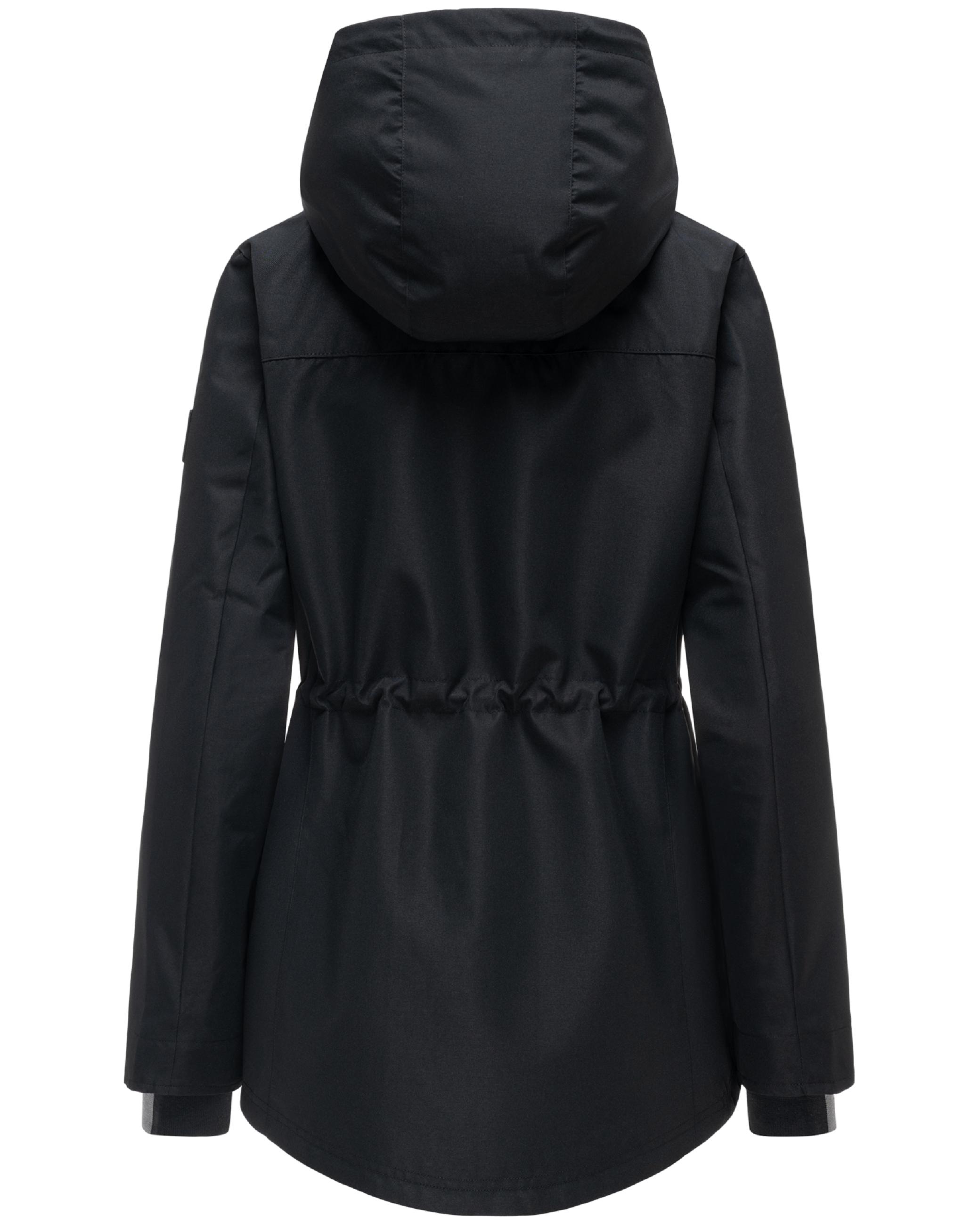 Übergangsjacke mit verstellbarer Kapuze "Blumentanz 14" Black