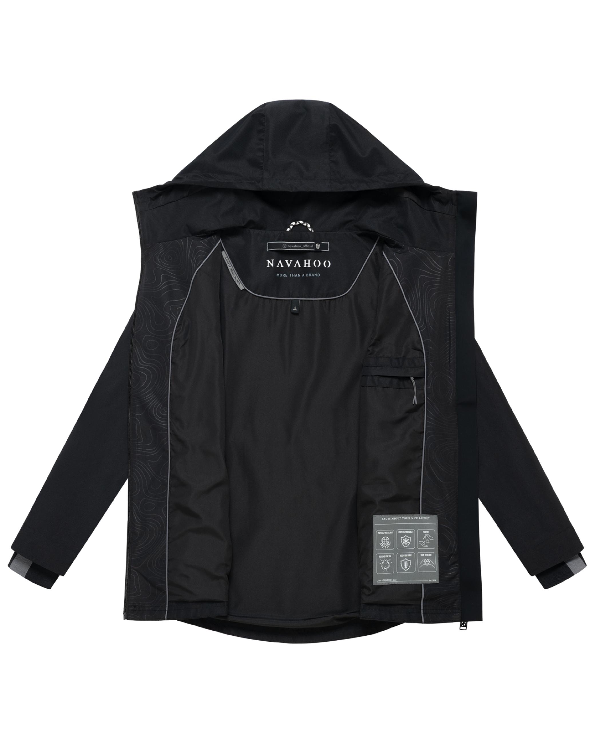 Übergangsjacke mit verstellbarer Kapuze "Blumentanz 14" Black