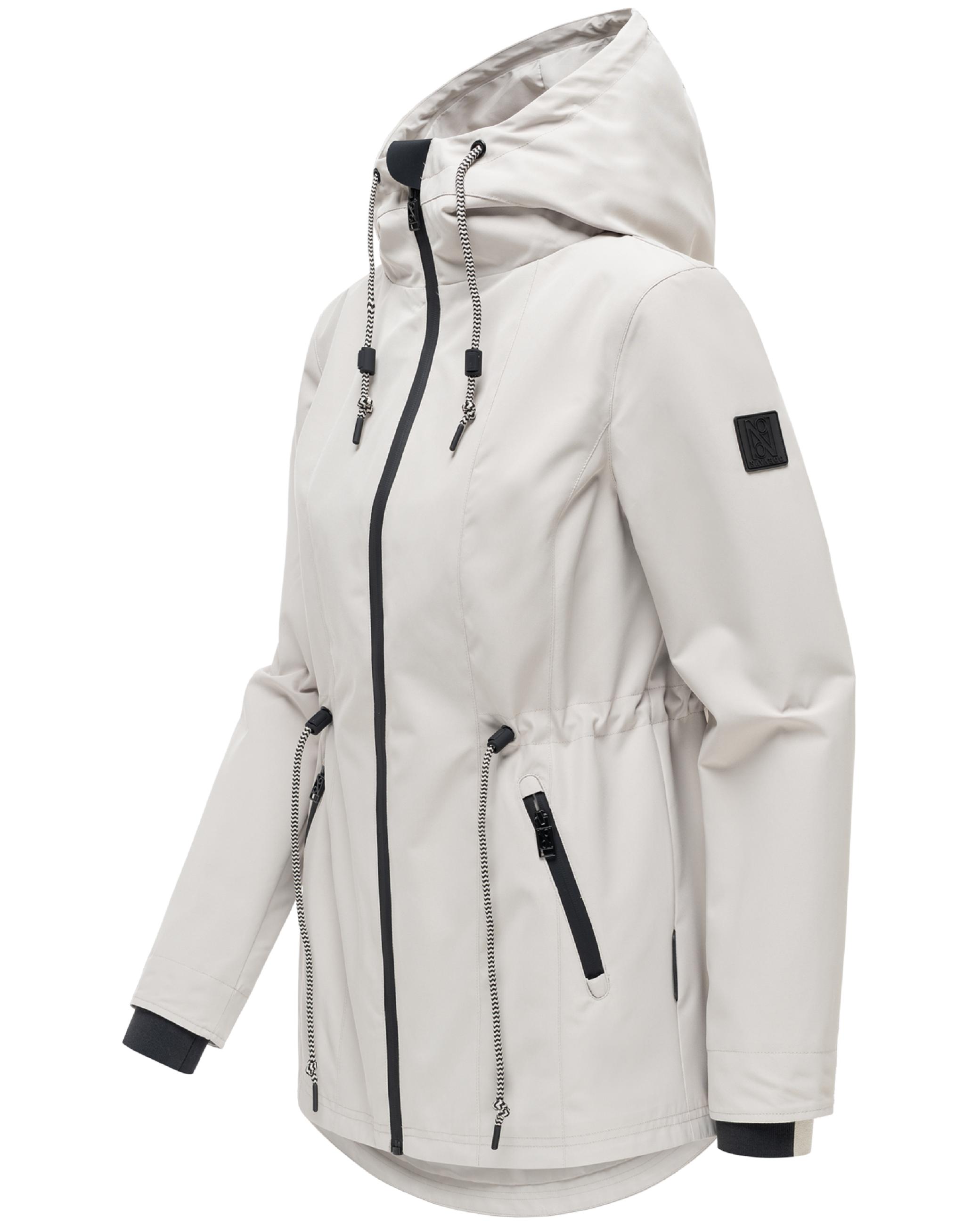 Wasserdichte Übergangsjacke mit verstellbarer Kapuze "Blumentanz 14" Bone