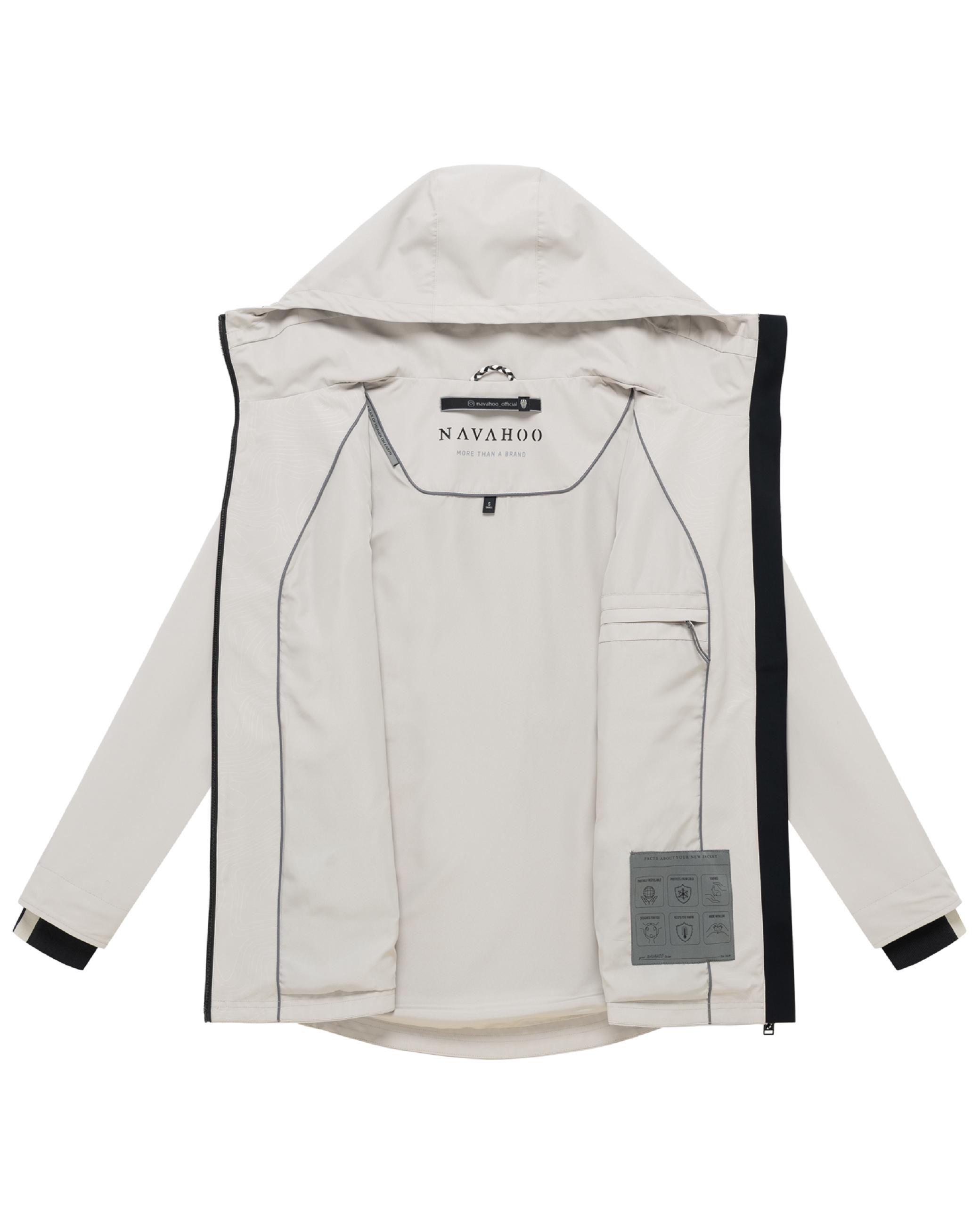 Wasserdichte Übergangsjacke mit verstellbarer Kapuze "Blumentanz 14" Bone