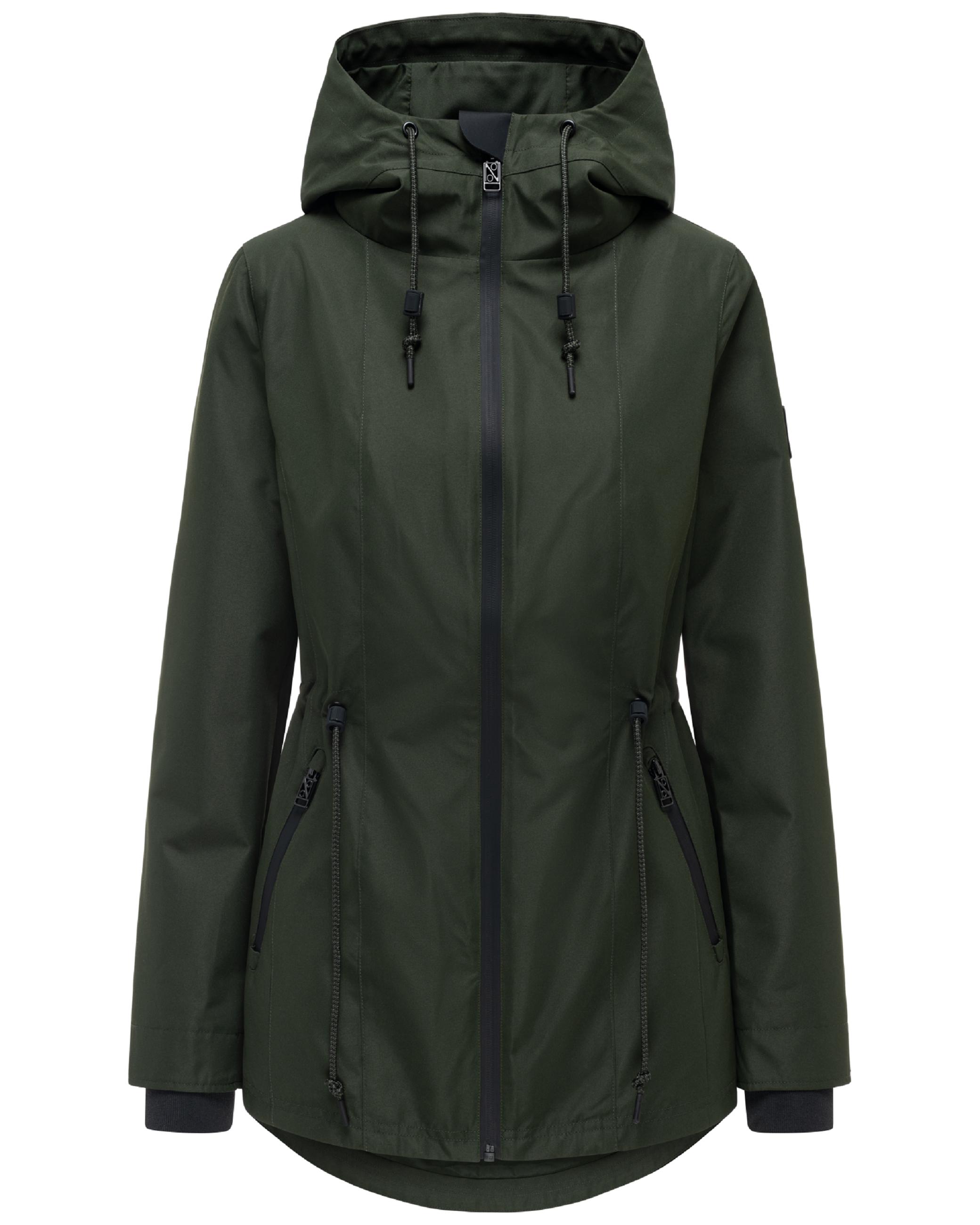 Übergangsjacke mit verstellbarer Kapuze "Blumentanz 14" Dark Olive