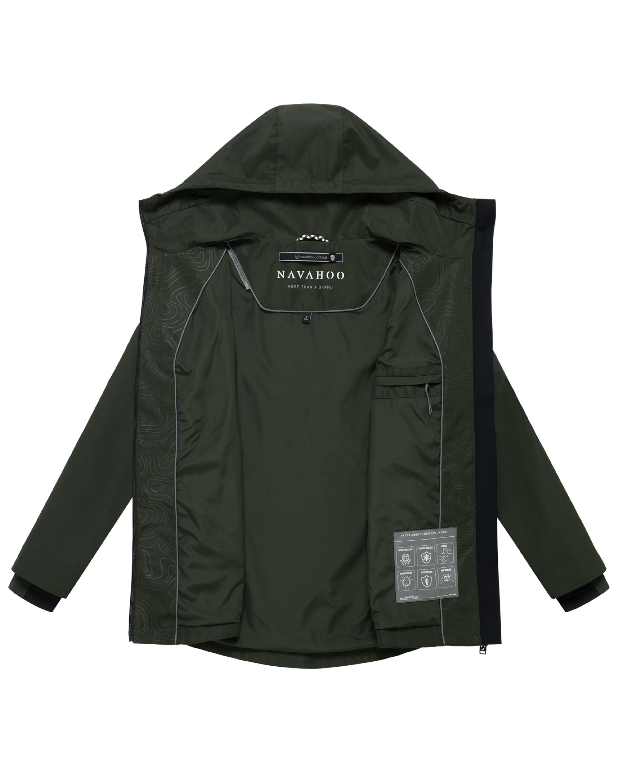 Übergangsjacke mit verstellbarer Kapuze "Blumentanz 14" Dark Olive